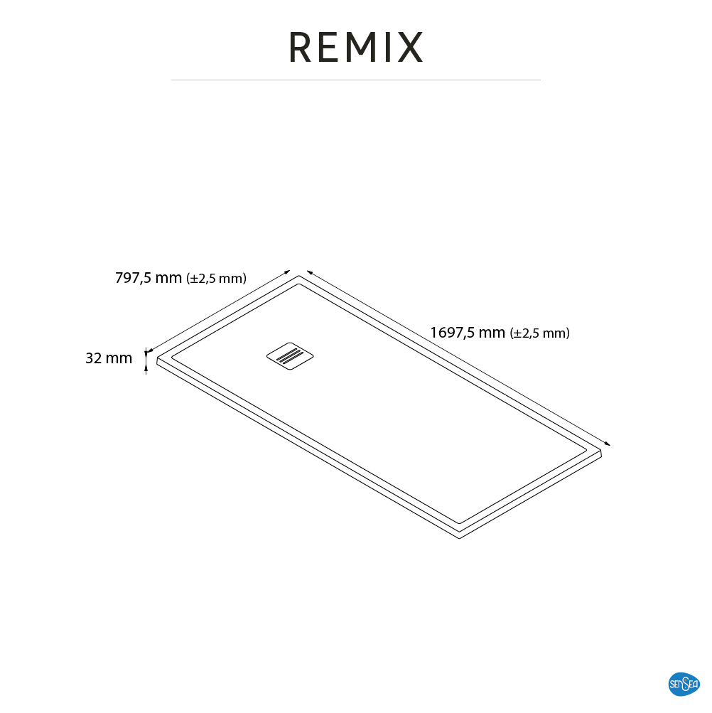 Base de duche SENSEA REMIX RESINA 80X170 PRETO MATE - 6