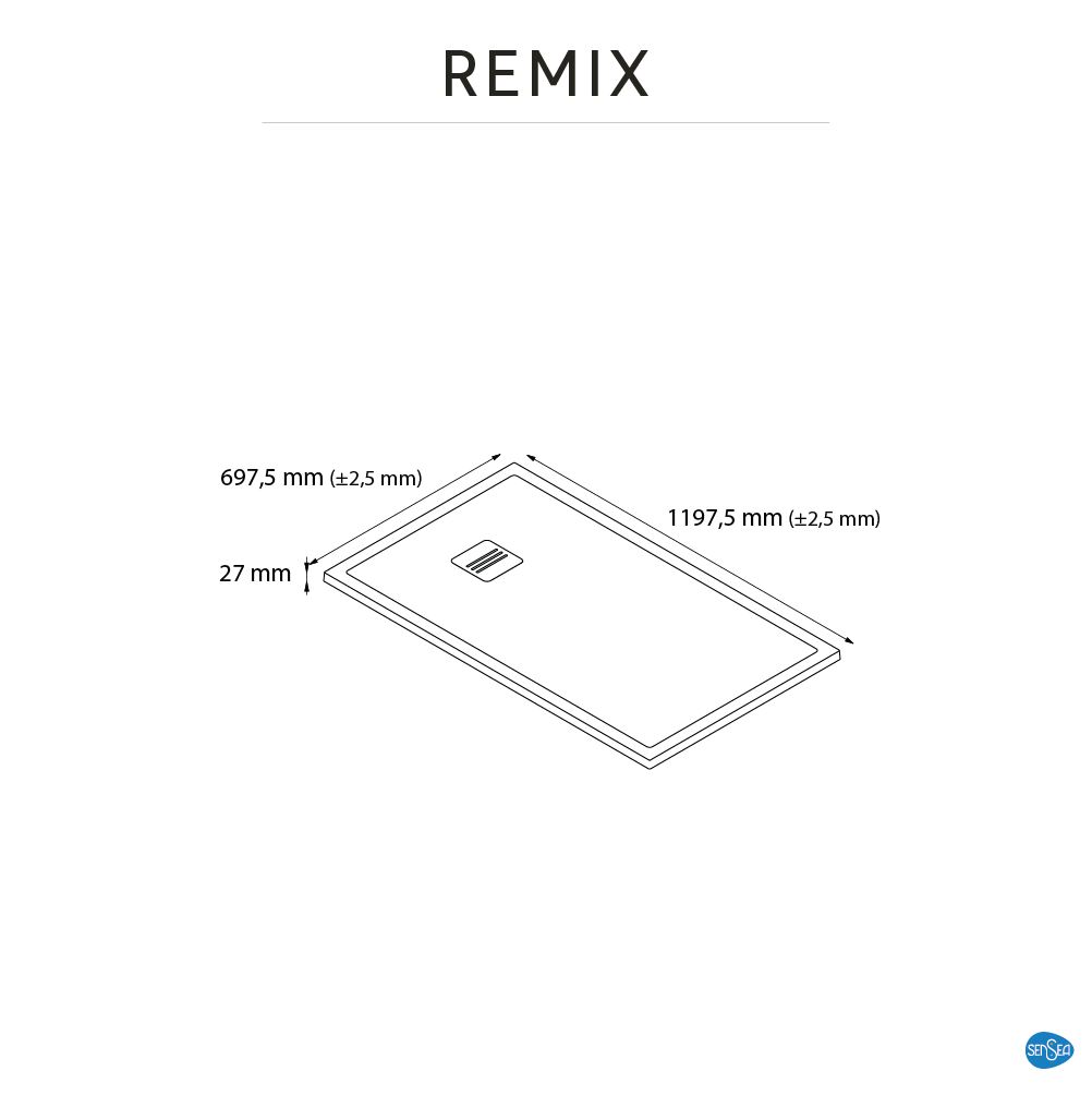 Base de duche SENSEA REMIX RESINA 70X120 BRANCO MATE - 7