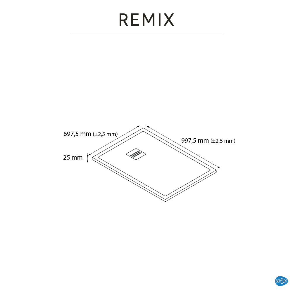 Base de duche SENSEA REMIX RESINA 70X100 PRETO MATE - 7