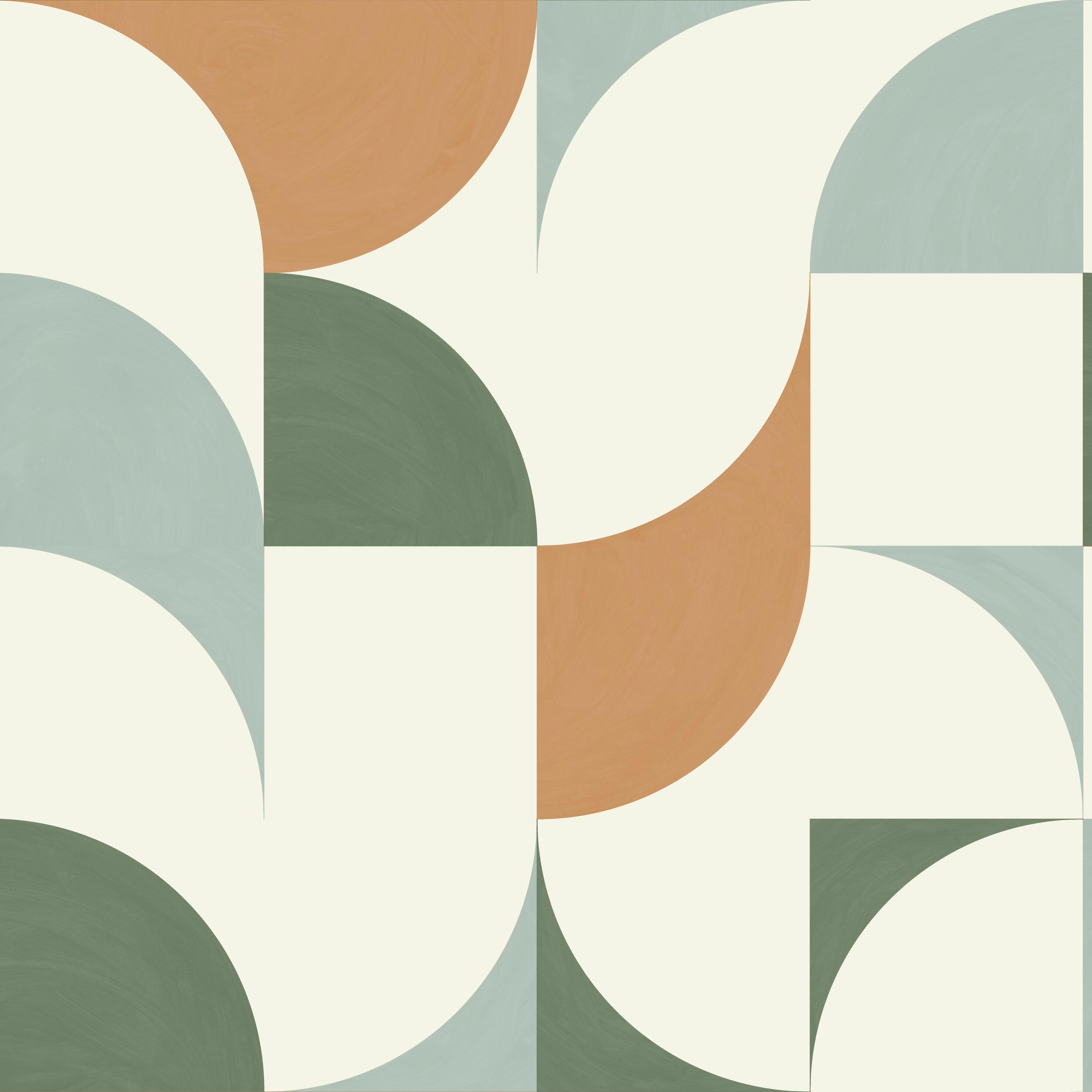 Papier peint intissé Around look vert céladon, kaki - 3