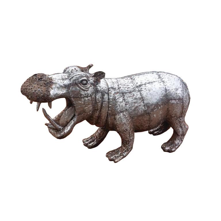 Hippopotame En Cristal Décoratif - Pièce élégante Pour La Maison (bleu Transparent)