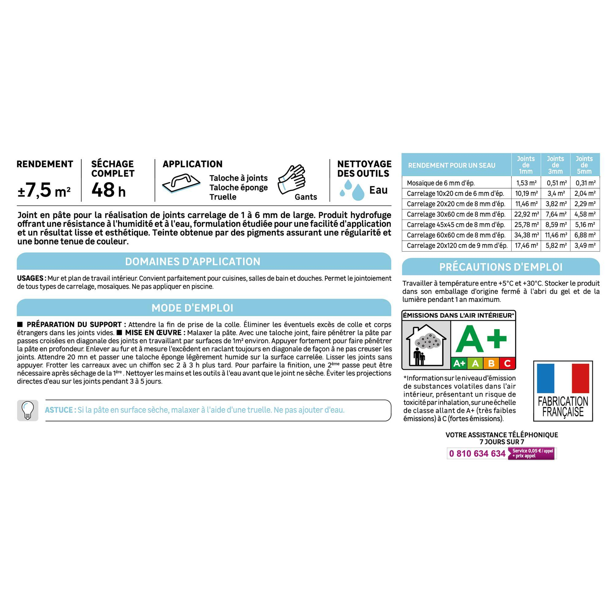 Joint pâte carrelage / mosaïque AXTON blanc 1.5KG - 3