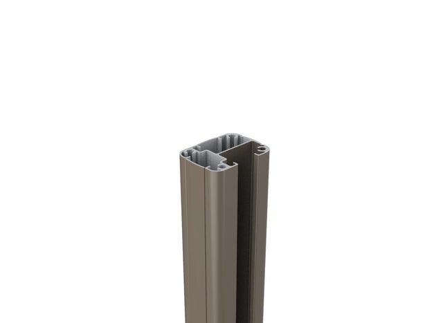 Poteau aluminium à visser sur platine Composite PREMIUM+Taupe, l.5 x H.95 cm