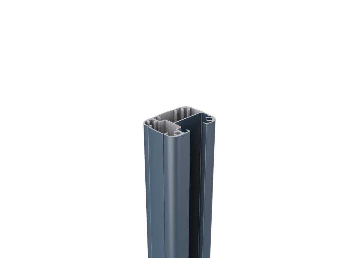 Poteau aluminium à visser gris pour clôture, l.5 x H.95 cm - 2