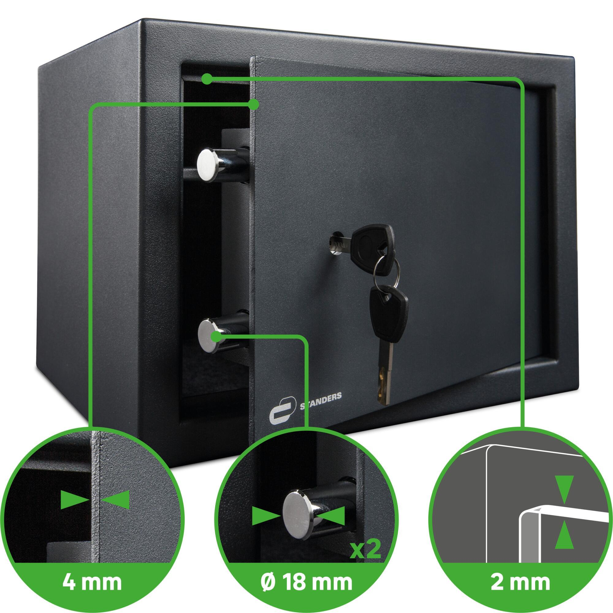 Coffre-fort à clé STANDERS Sft-25kbl2 H.25 x l.35 x P.25 cm, 16L - 3