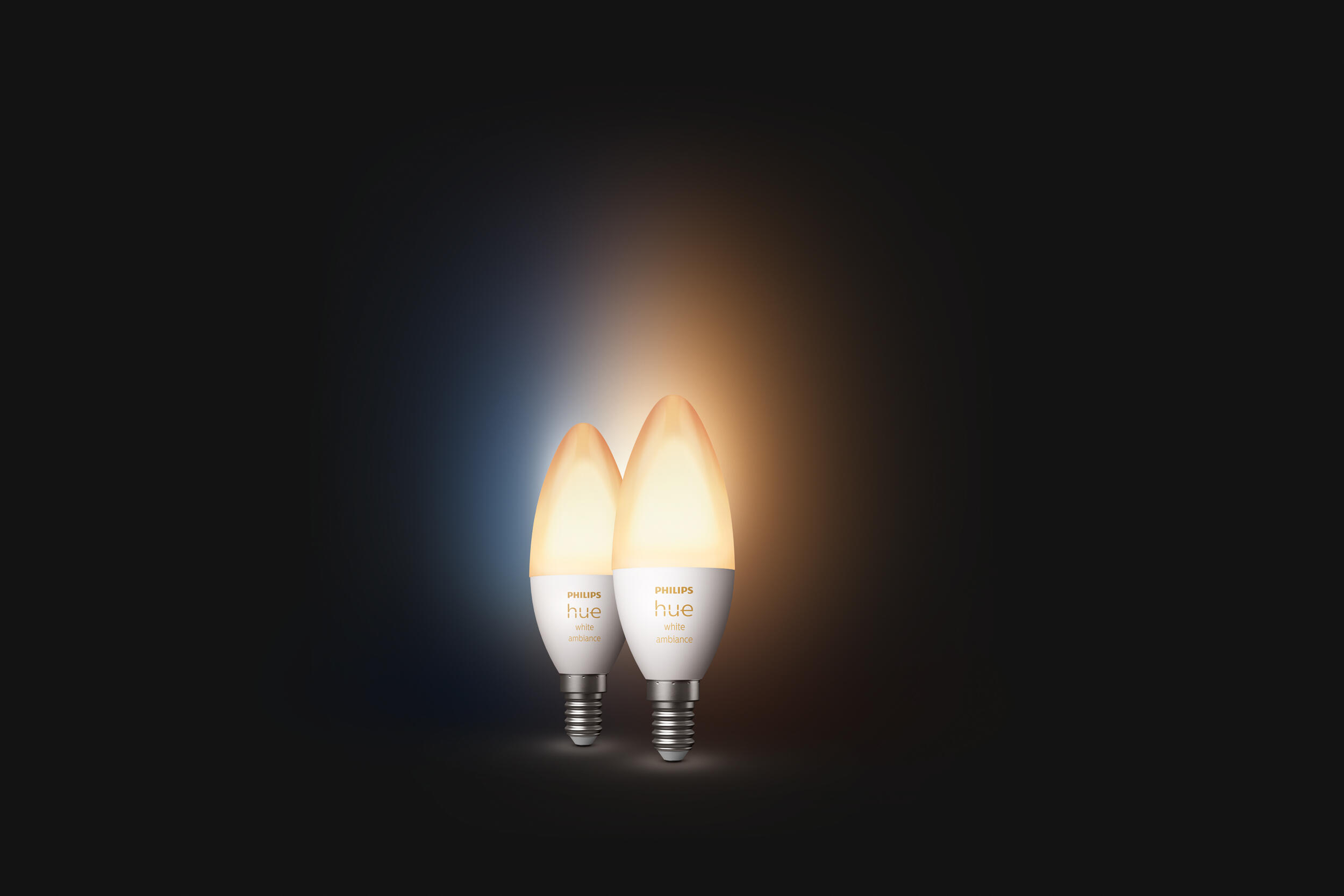 2 ampoules led connectées flamme E14, 470Lm, variation de blancs, PHILIPS HUE - 4