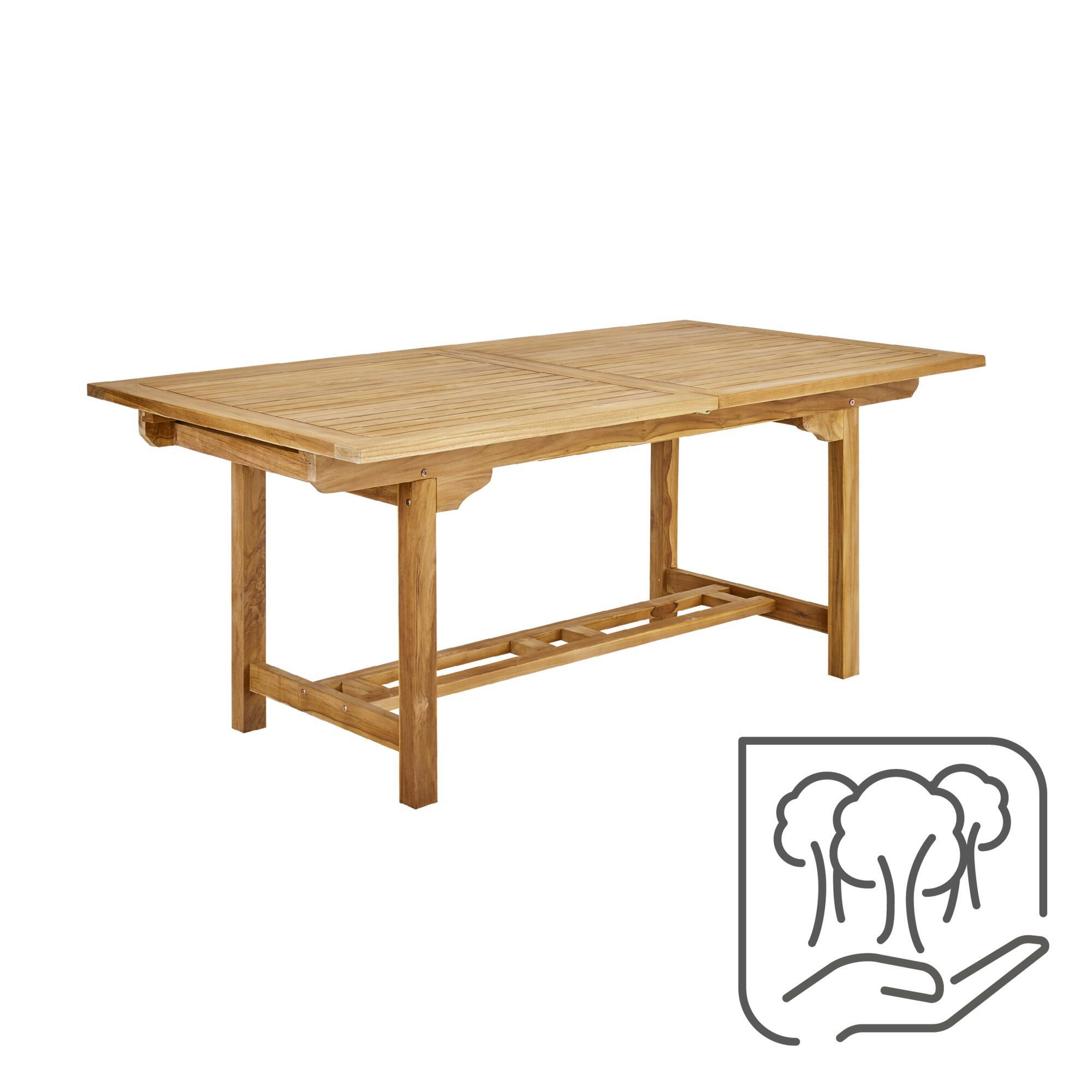 Tavolo da giardino allungabile Antea NATERIAL in teak naturale per 10 persone 180/240x100cm - 21