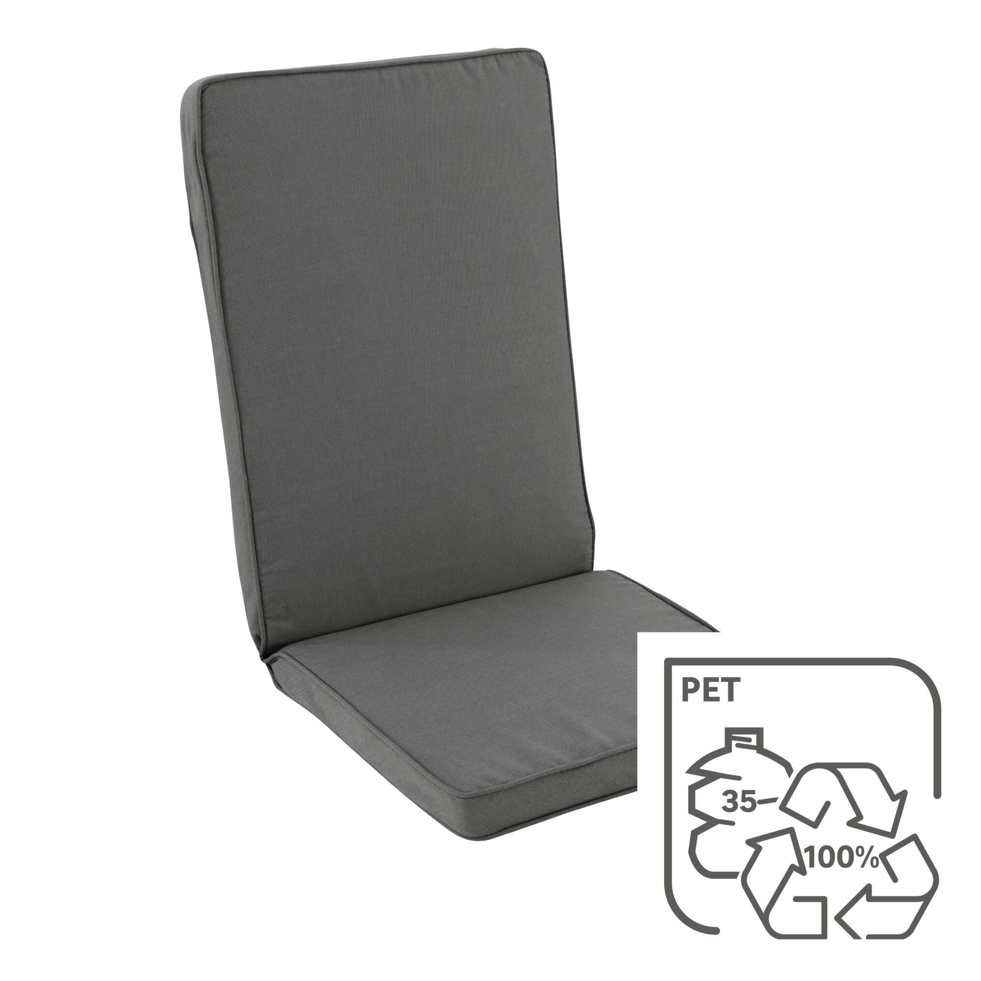 Coussin d'assise et de dossier NATERIAL Reseat gris anthracite, l.120 x L.49 cm - 3