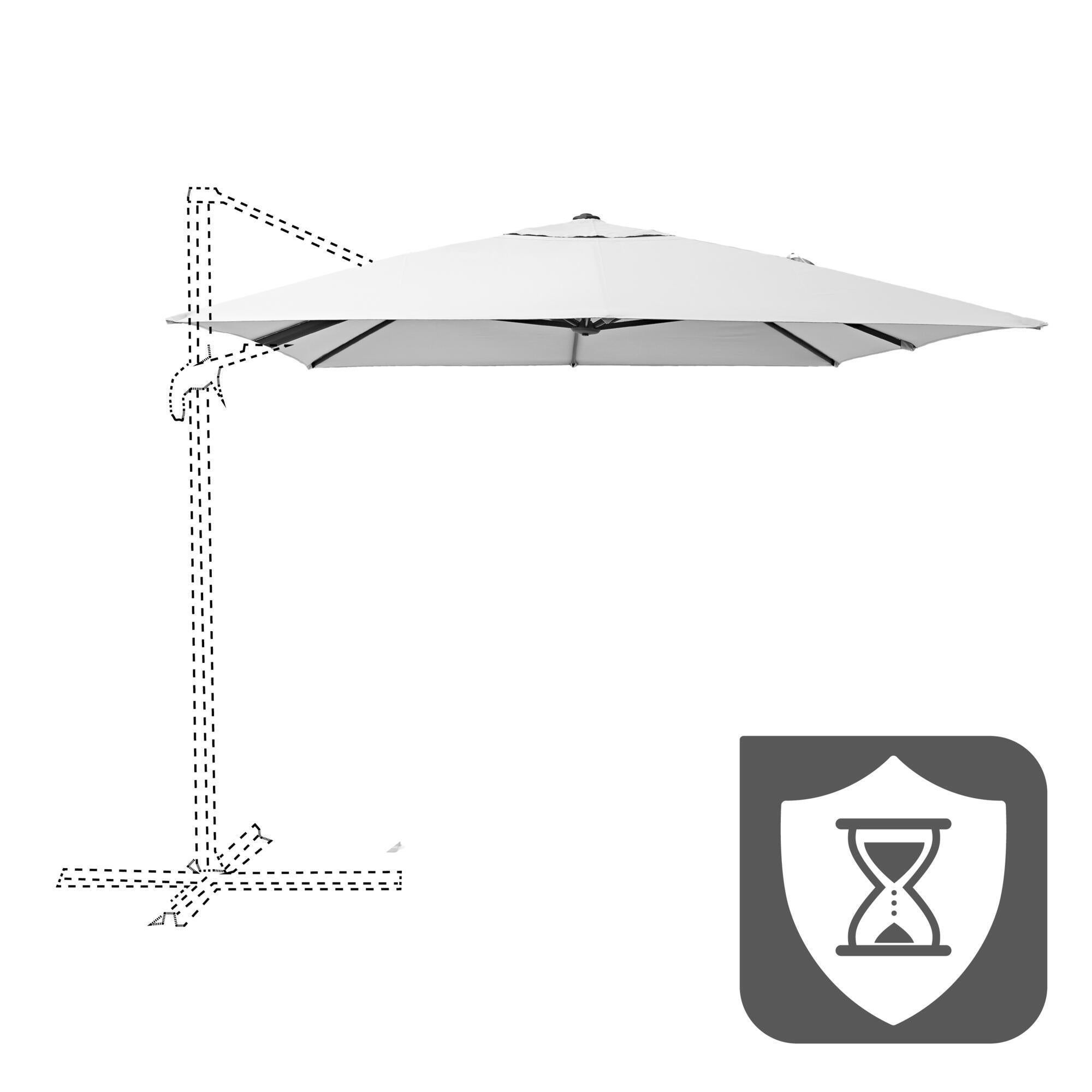 Toile de parasol déporté Aura blanc, L.290 x l.390 cm - 4