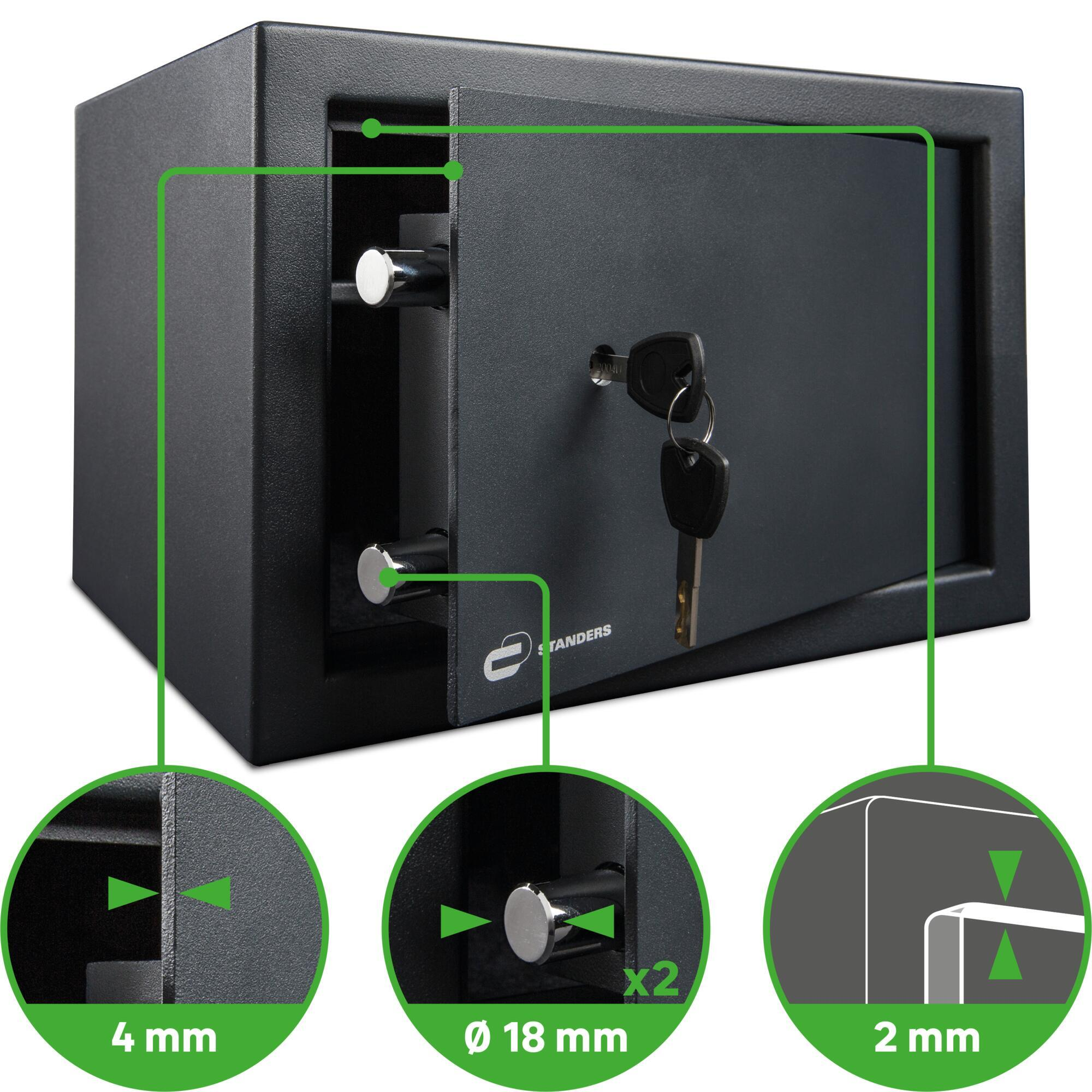 Coffre-fort à clé STANDERS Sft-20kbl2 H.20 x l.31 x P.20 cm, 9L - 3