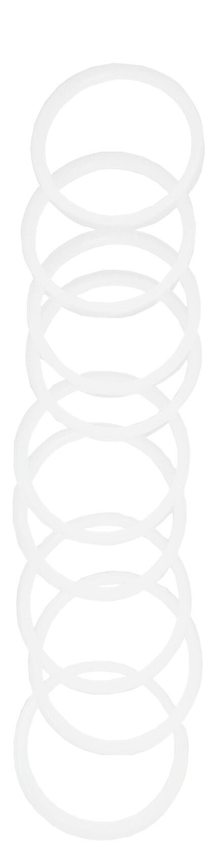 Lot de 10 anneaux tringle à rideau Anti-rayure 20 / 28 mm polypropylène blanc ma