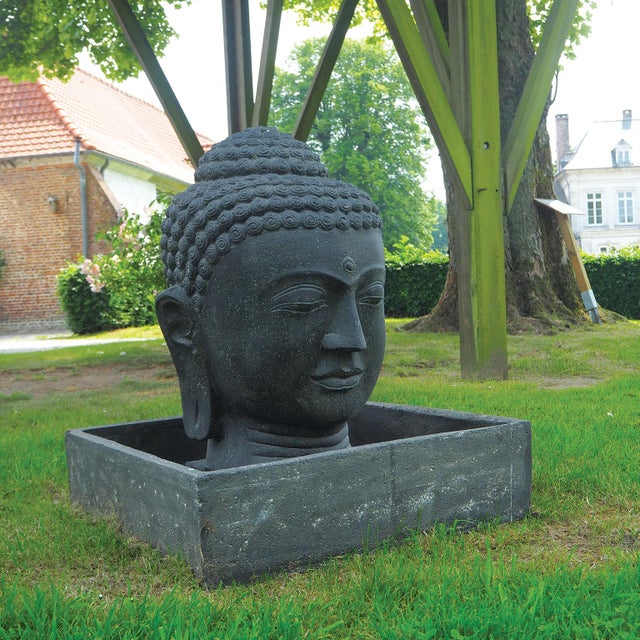 Fontaine tête de Bouddha, H.75cm