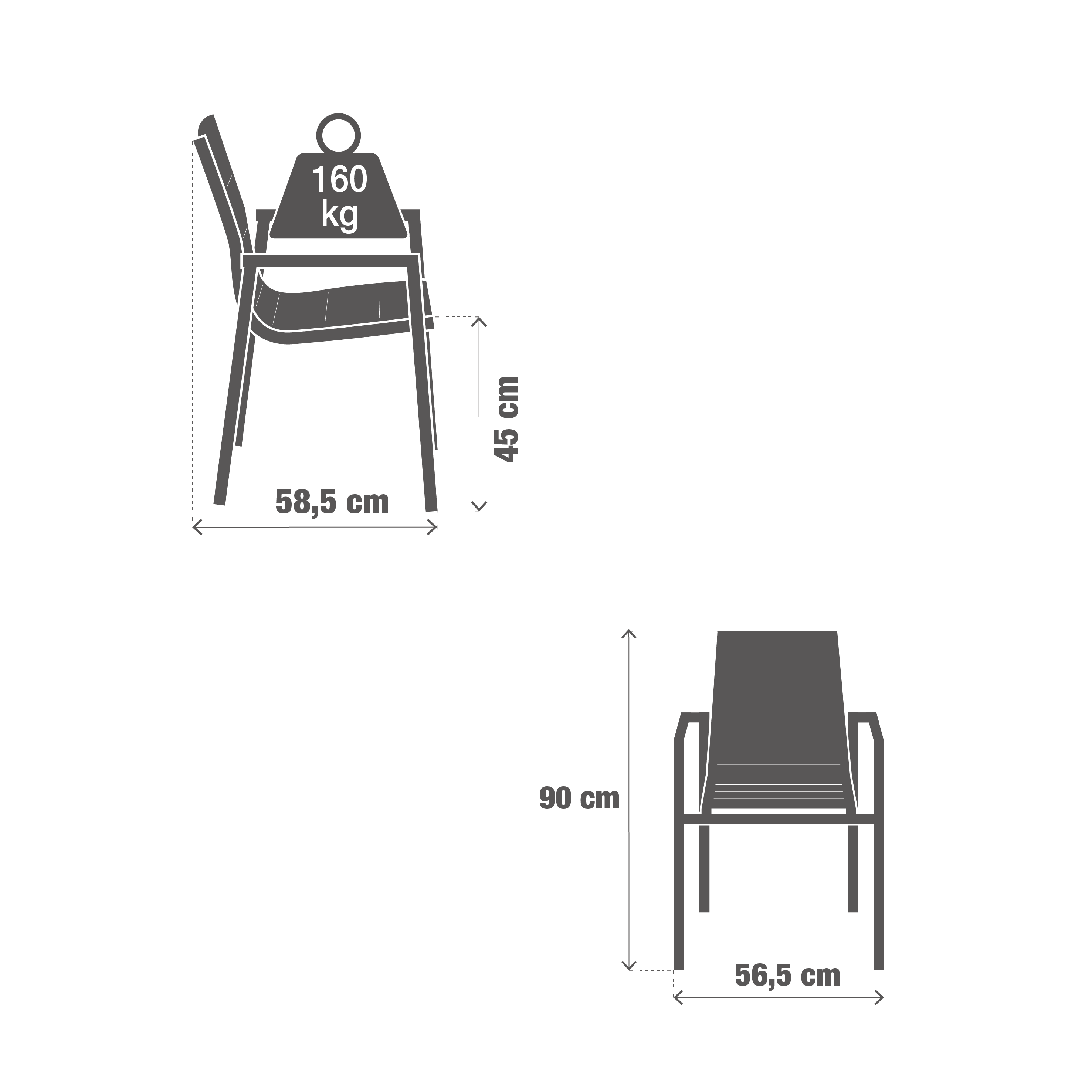 Cadeira de alumínio NATERIAL ORION GAMMA BRANCO - 9