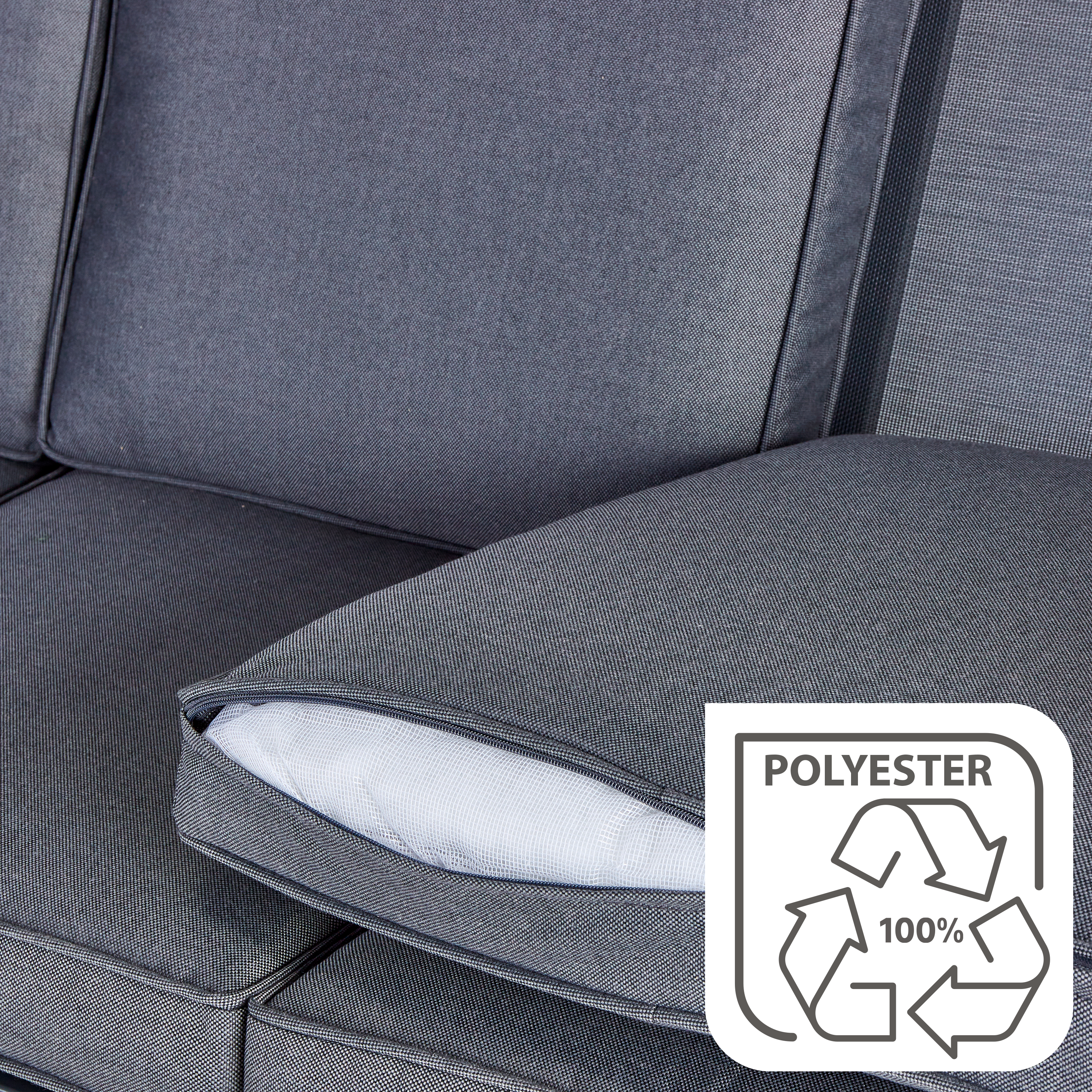 Balancelle 3 places en acier anthracite NATERIAL Oris l.203 x P.130 x H.175 cm - 8
