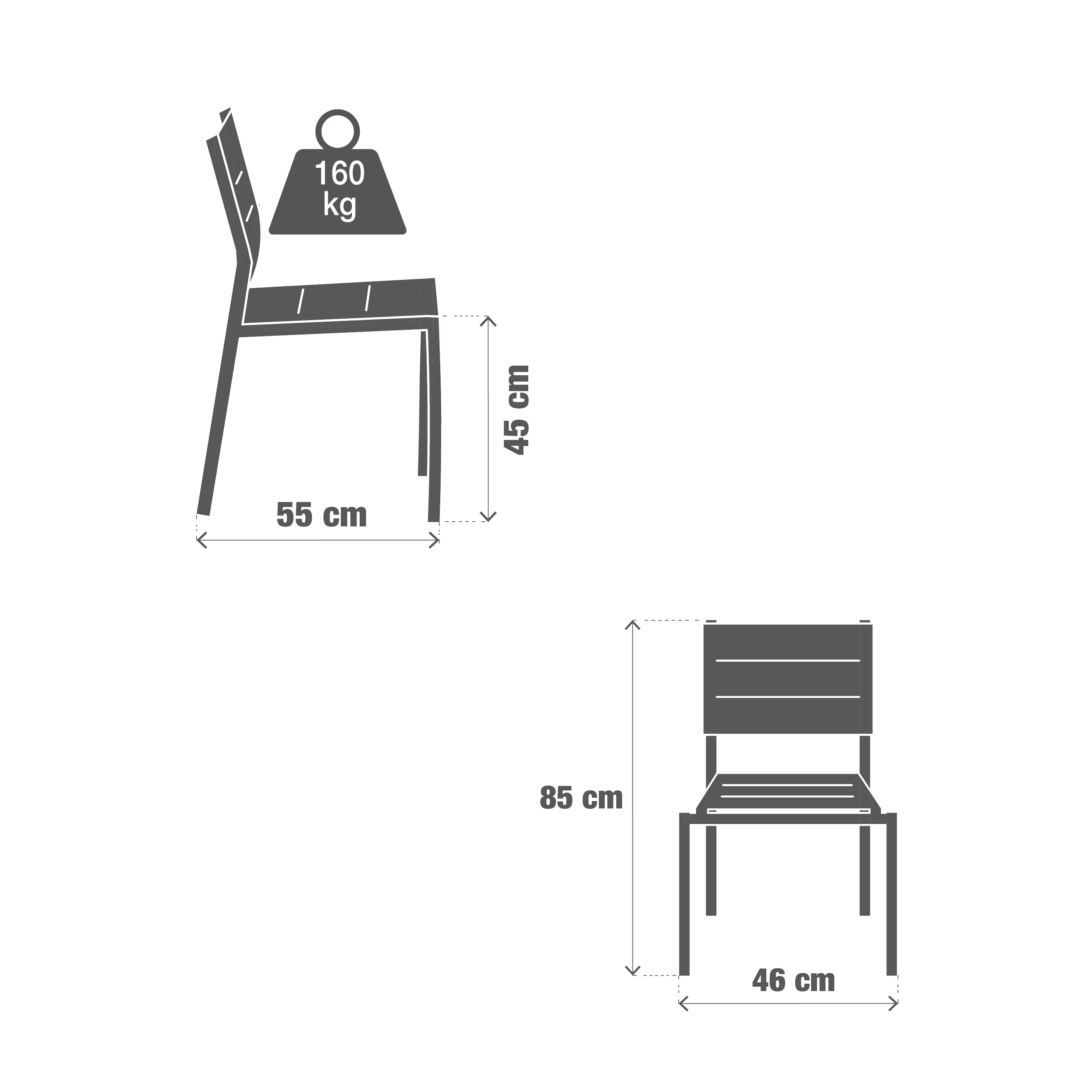 Silla de jardín sin cojín de aluminio Orion Beta Ii blanco - 2