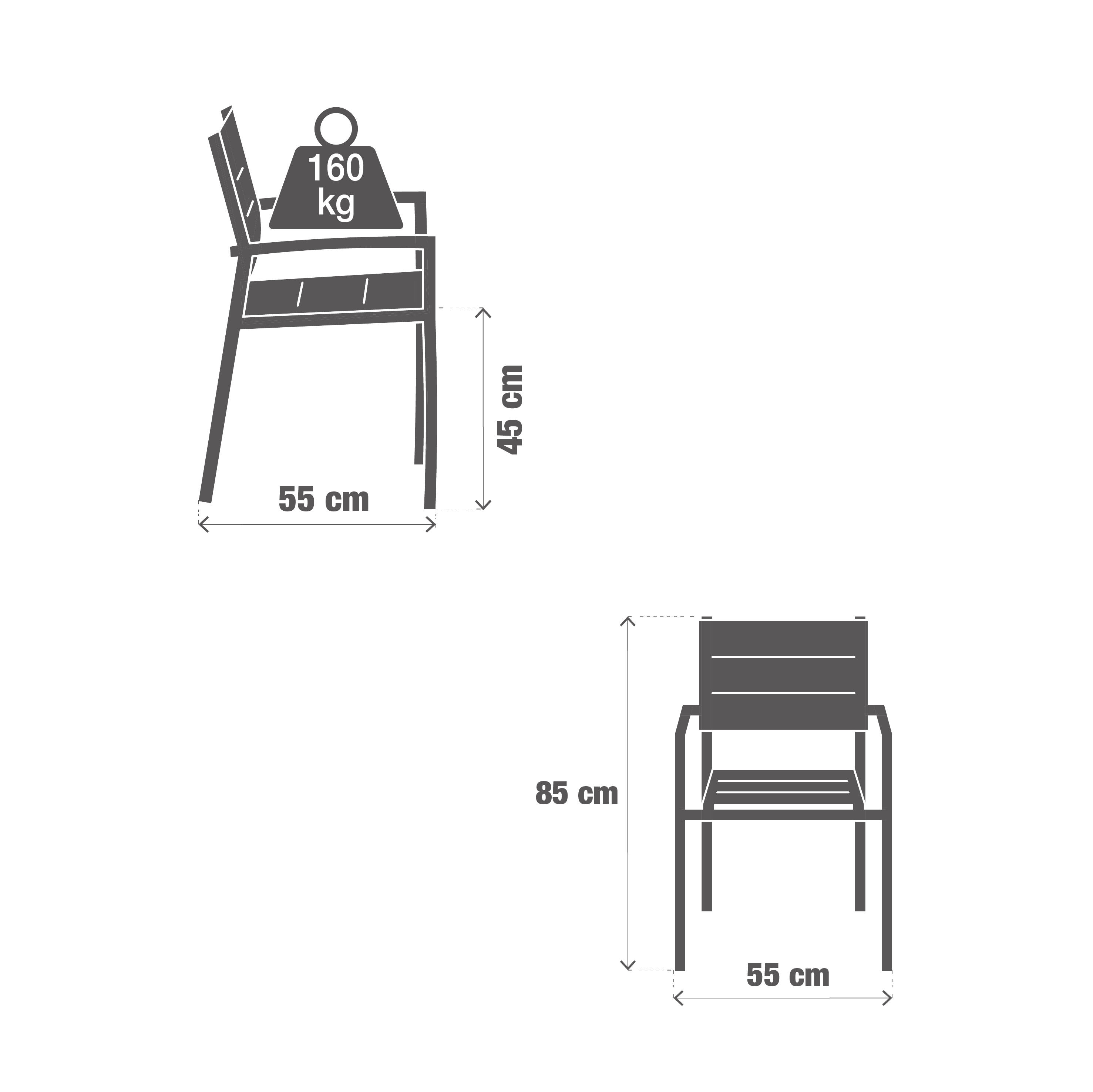 Cadeira de alumínio NATERIAL ORION BETA II MOKA - 8