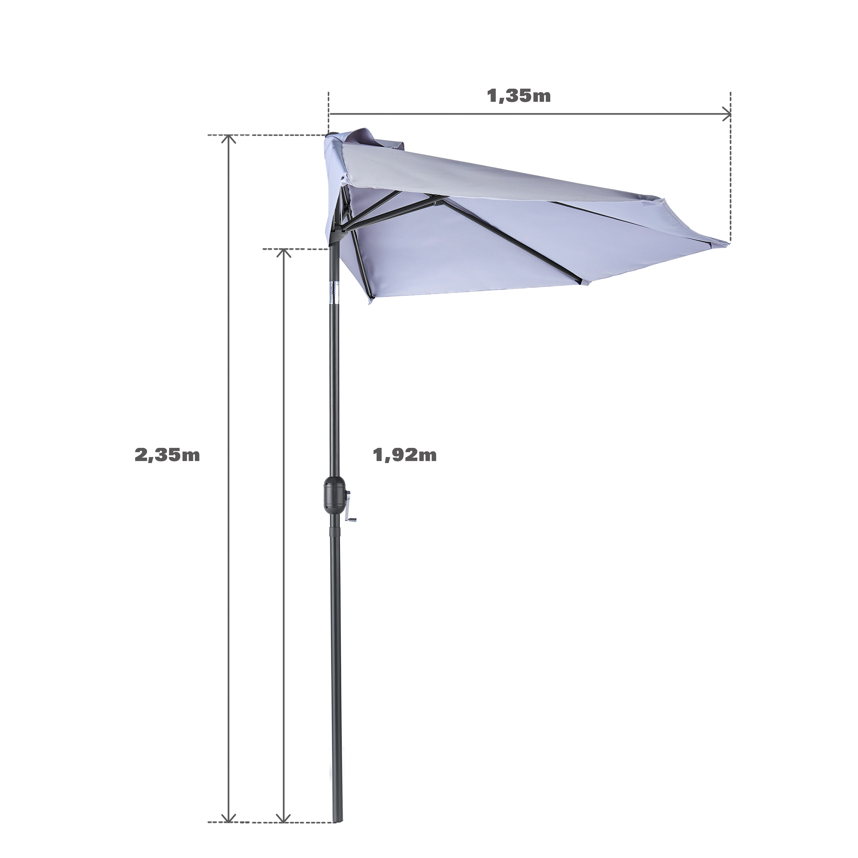 Parasol NATERIAL Arkea gris 1/2 cercle - 3