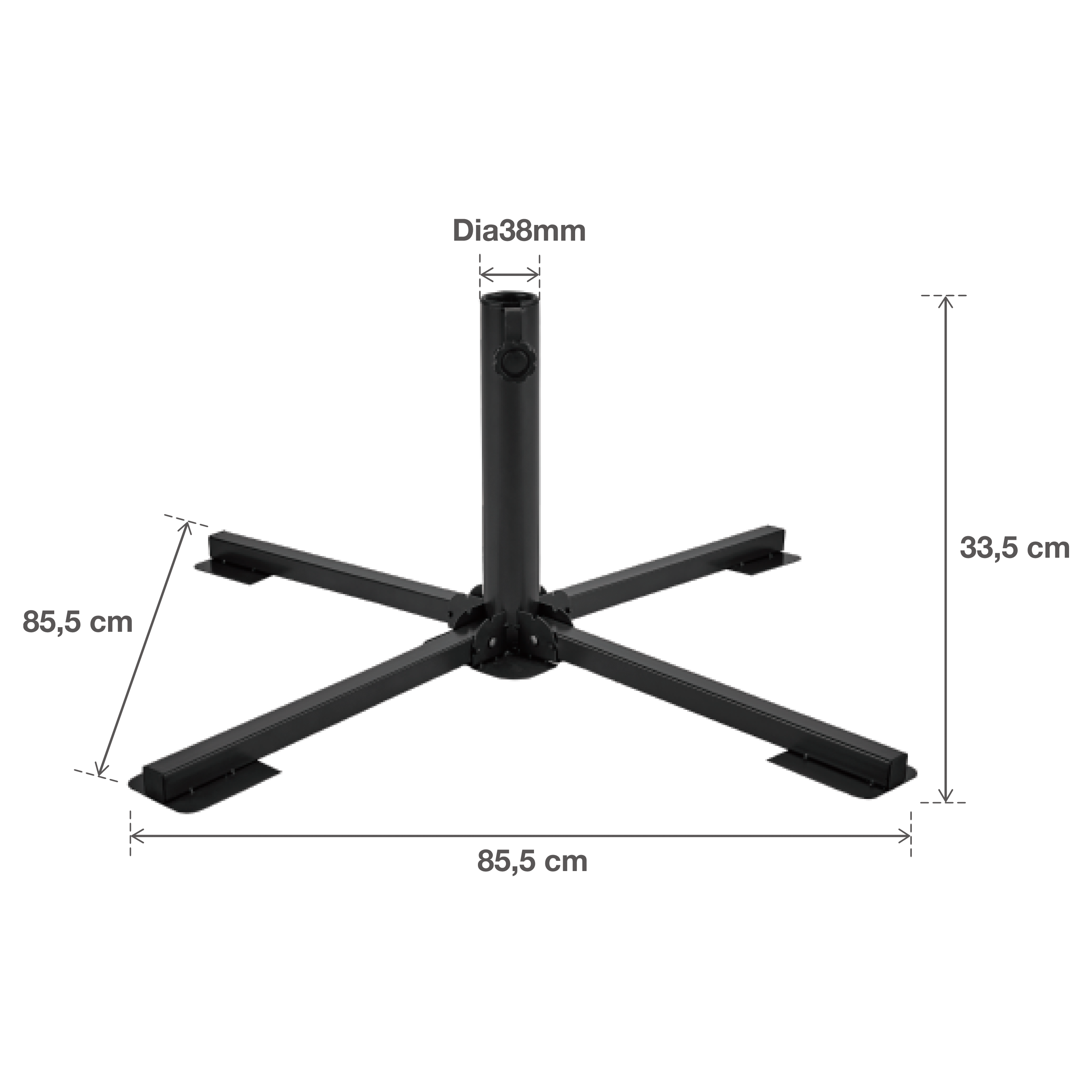 Pied en croix pliable pour parasol NATERIAL Katrix - 5