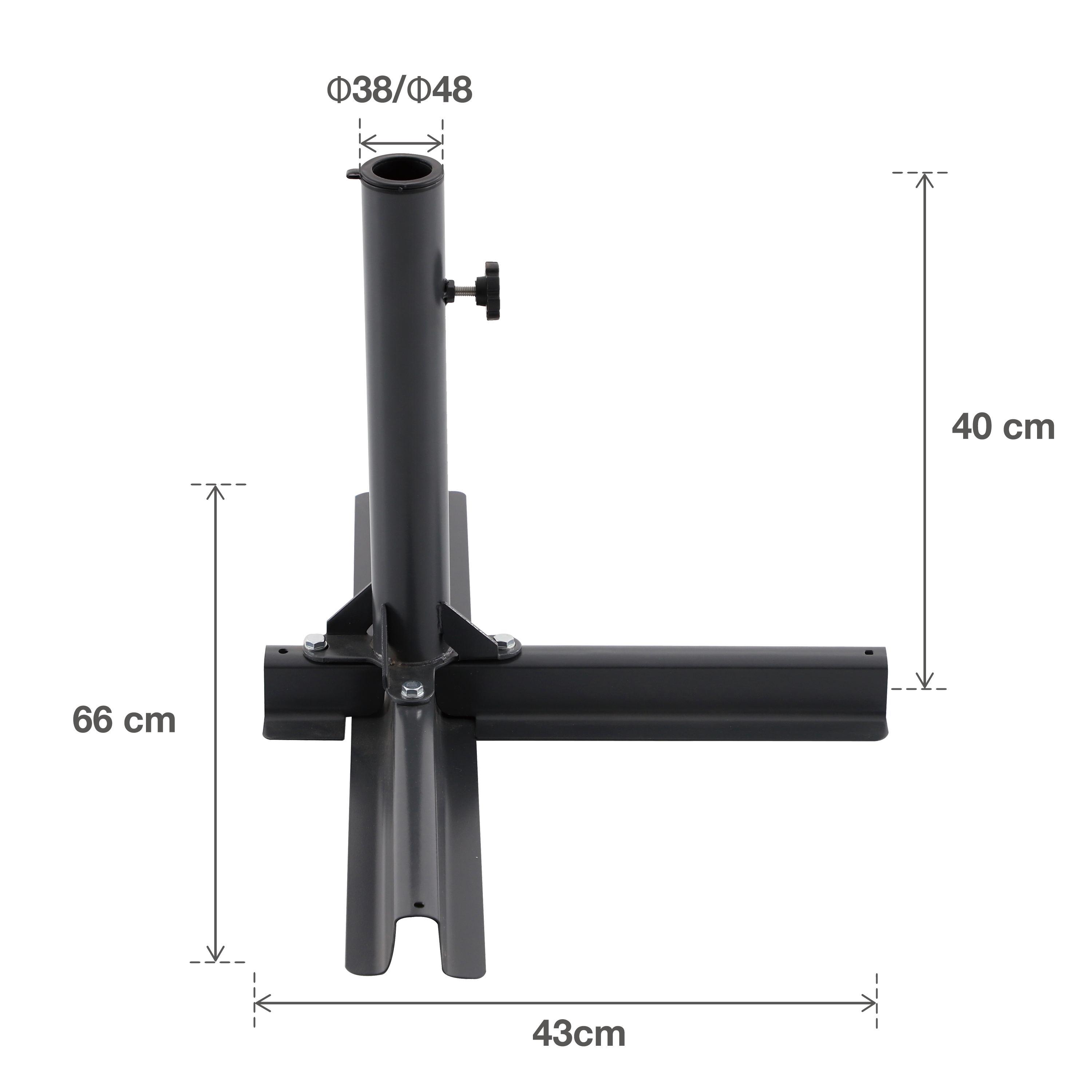 Pied en T pour parasol NATERIAL Trix - 4