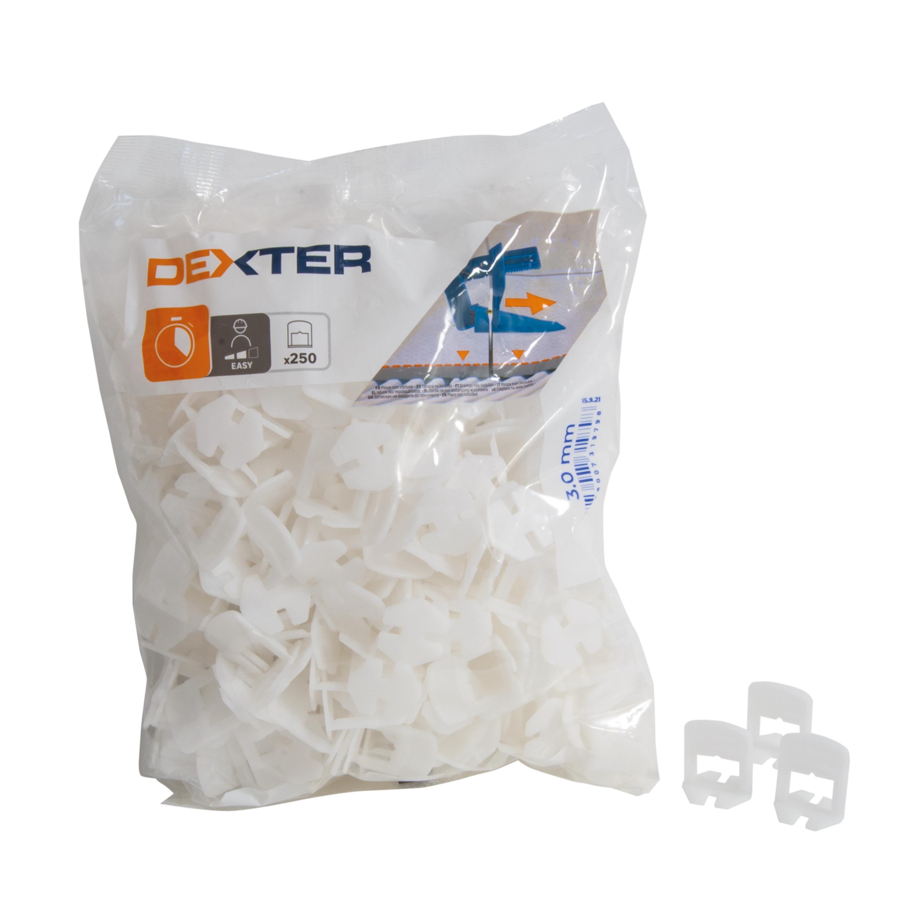 Lot de 250 croisillons niveleur de carreau DEXTER Ep.3 mm - 3