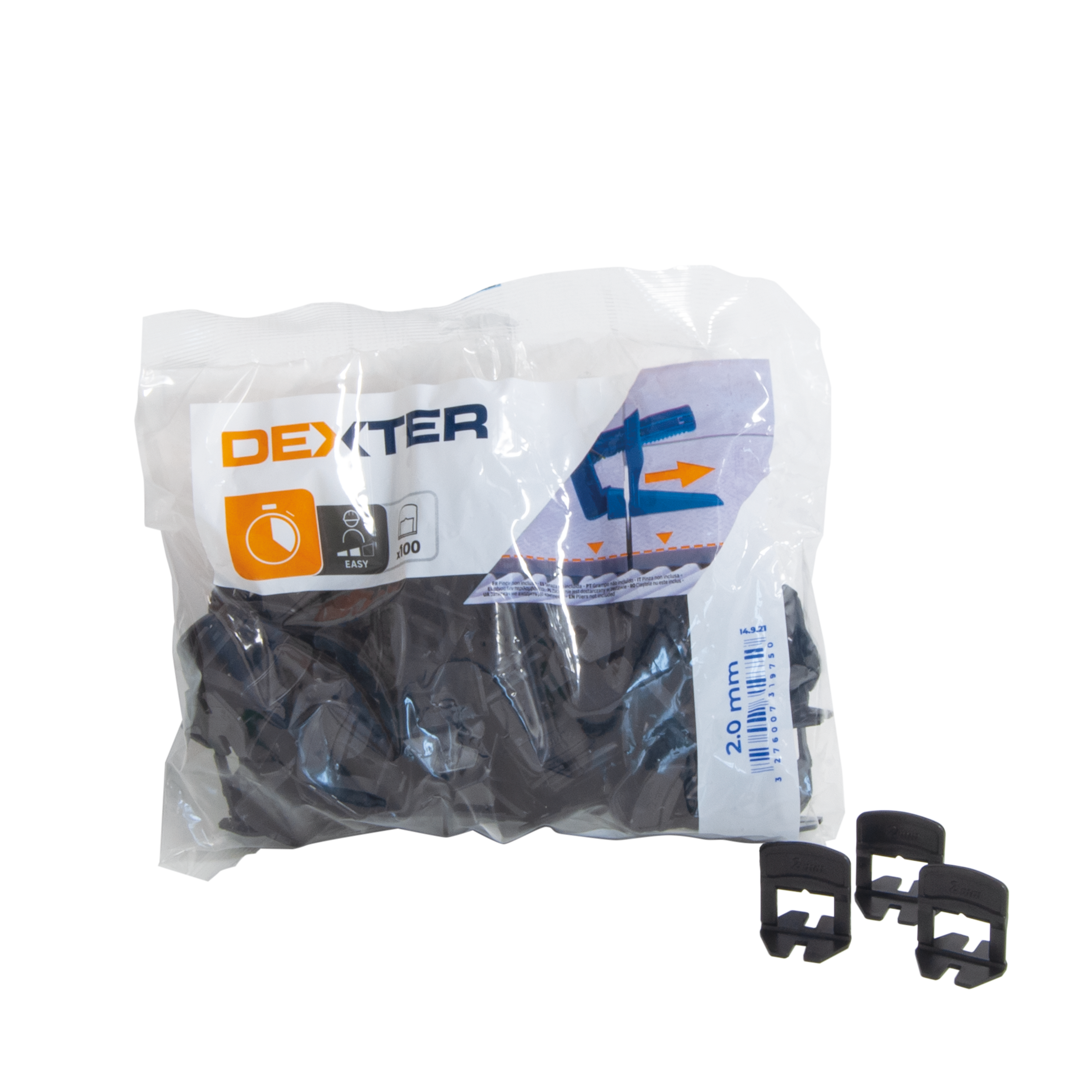 Lot de 100 croisillons à cale autonivelante DEXTER, Ep.2 mm - 3