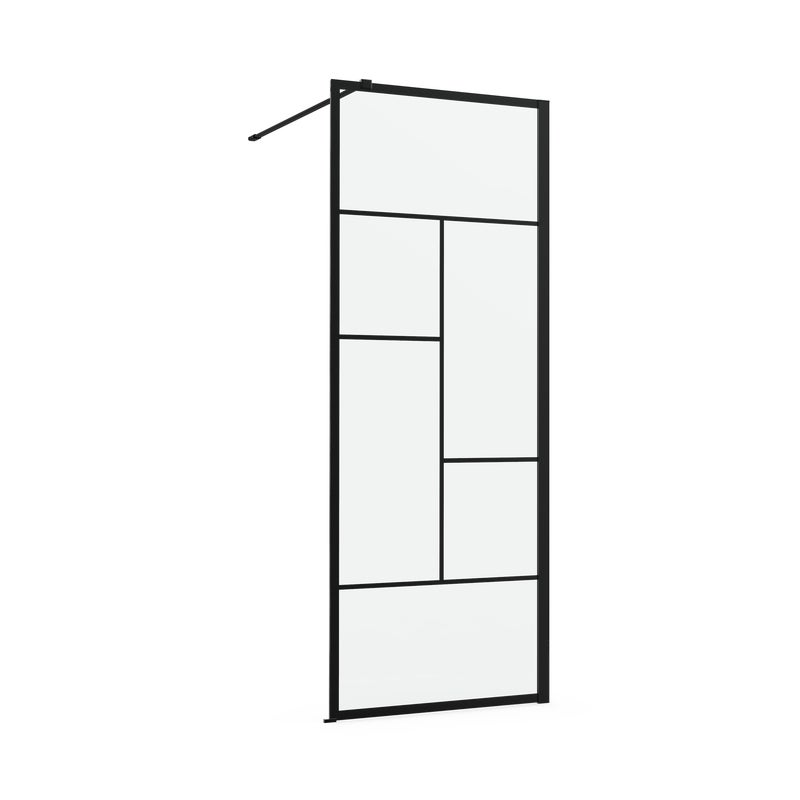 Kabina Walk-in Studio 80x200 transparentna profil czarny Sensea