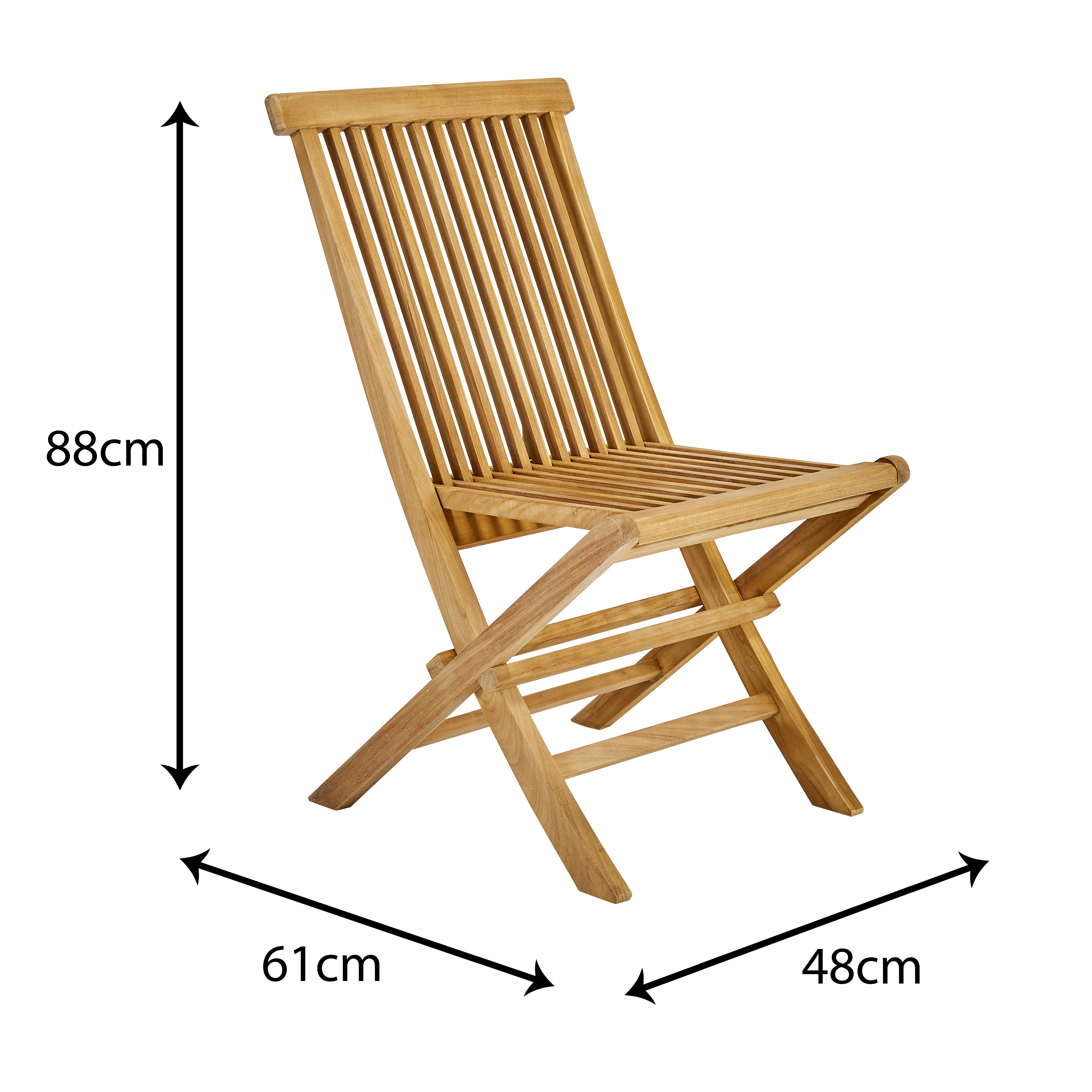 Sedia da giardino in teak pieghevole Antea NATERIAL, 2 posti, seduta in teak marrone - 14