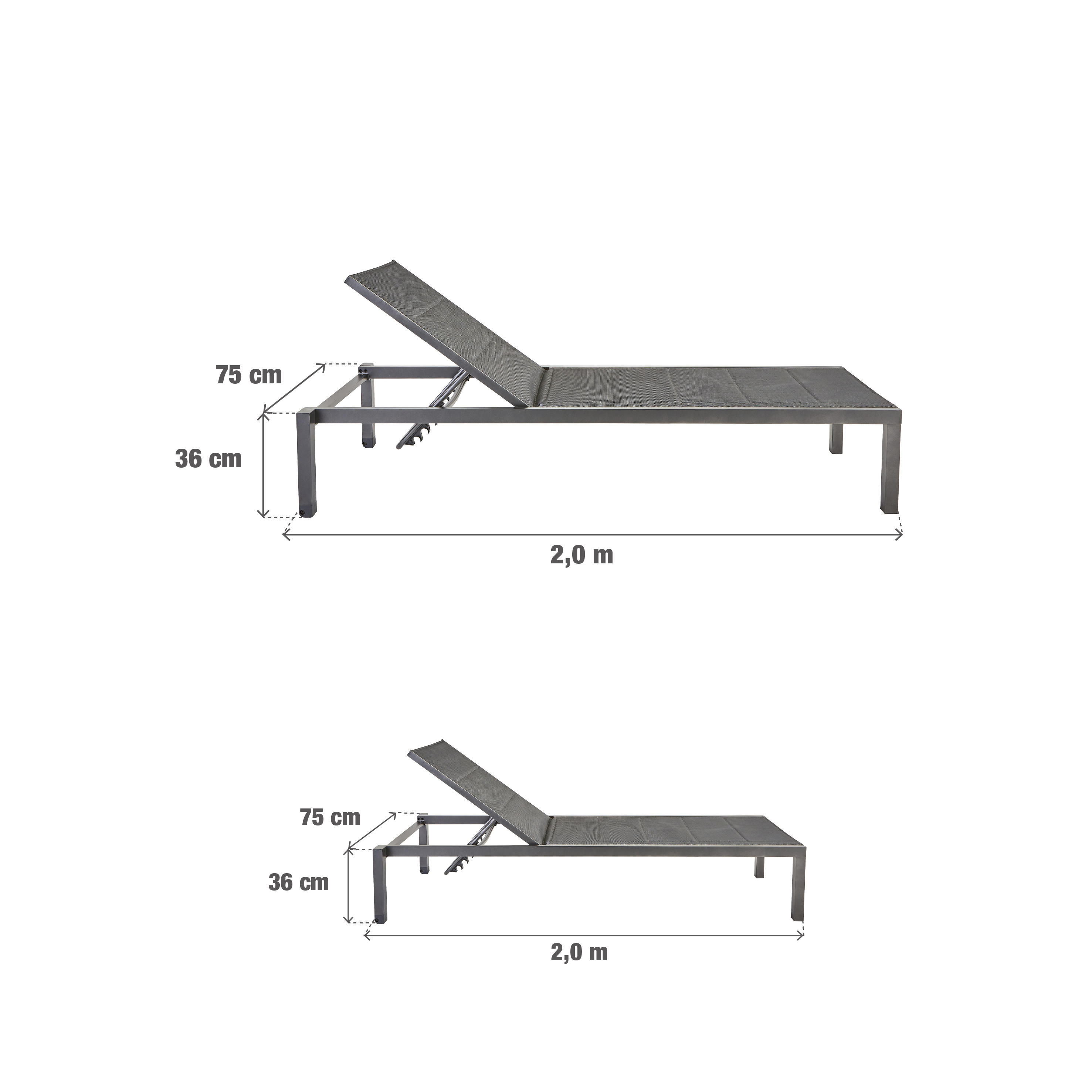 Bain de soleil en aluminium NATERIAL Aquila gris - 10