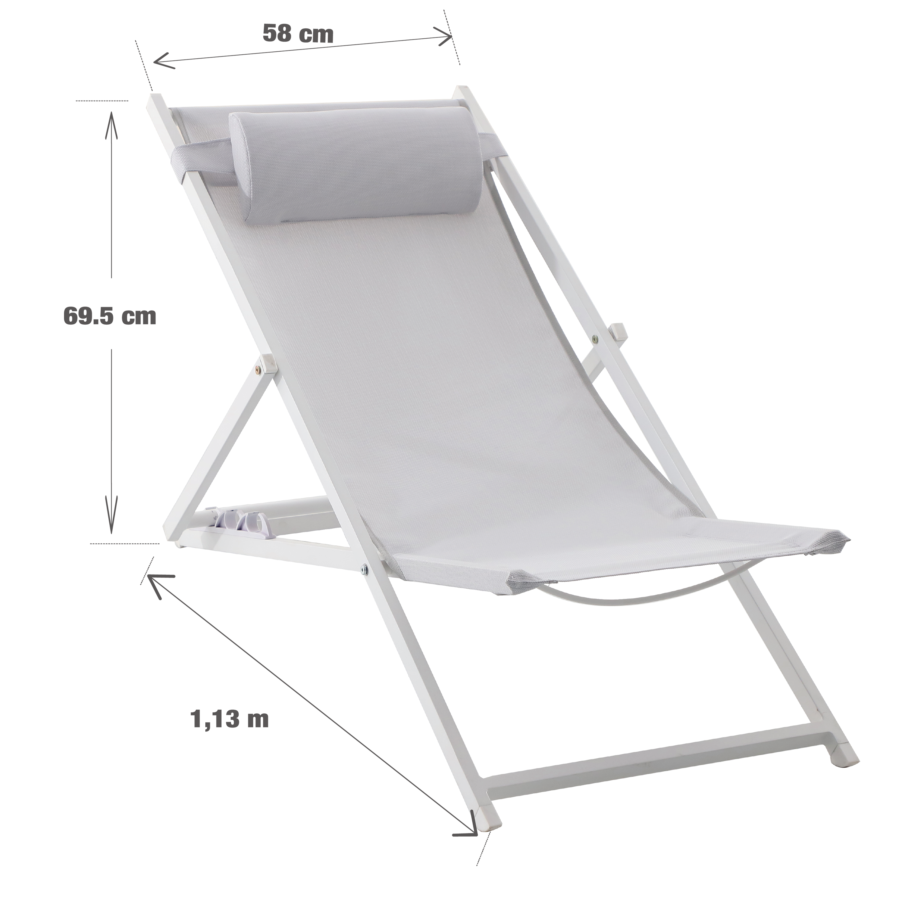 Cadeira relax alumínio branco Cruz Origami Naterial - 5