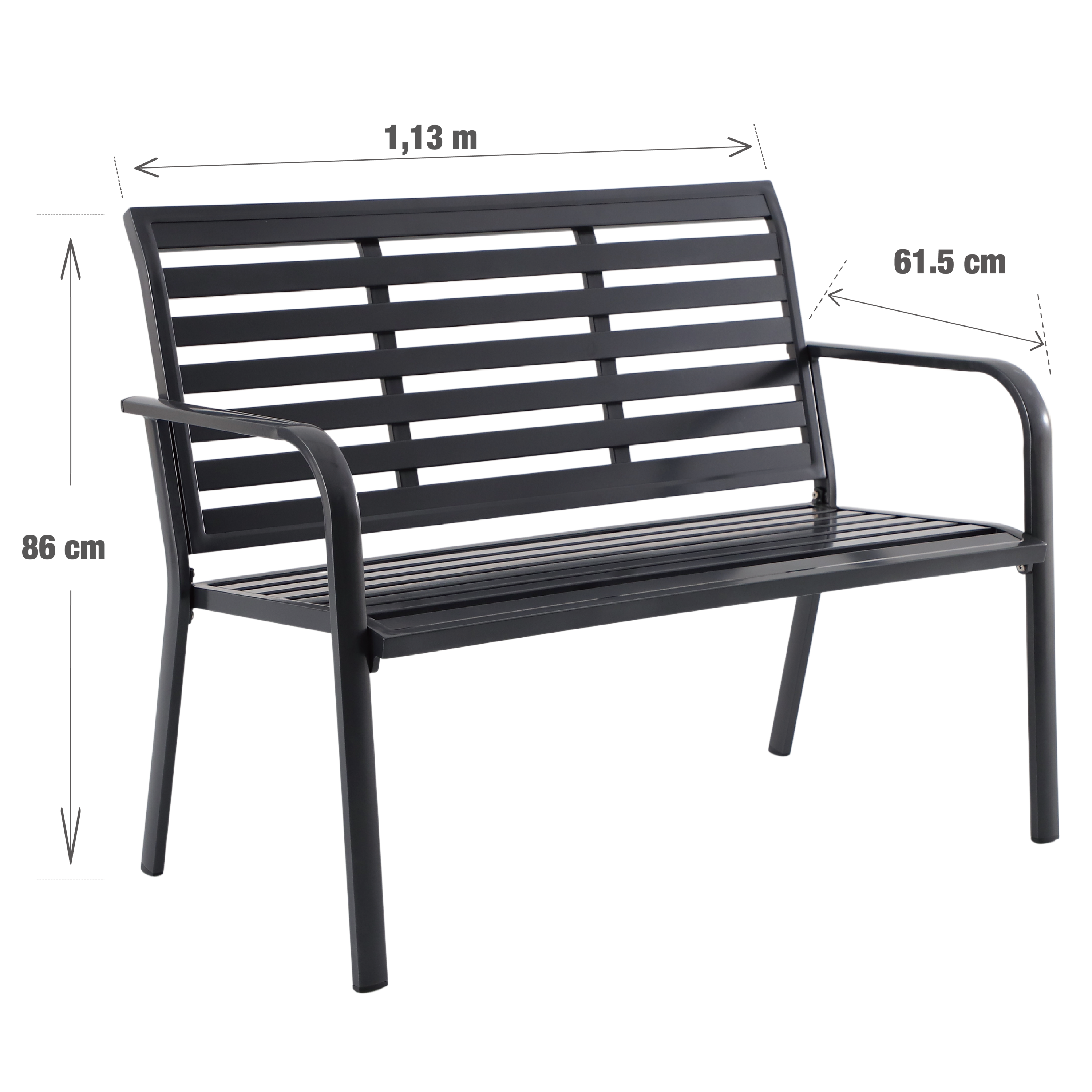 Banc de jardin NATERIAL Centra en aluminium gris - 6