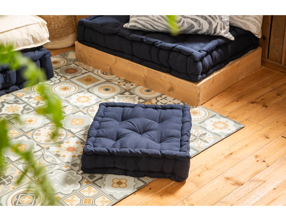 Cuscino da pavimento Futon INSPIRE Luck nero 60 x 60 cm - 4