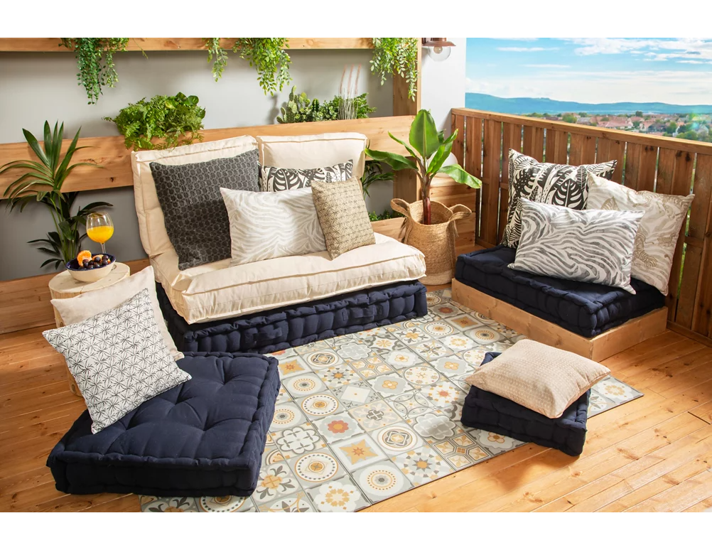 Cuscino da pavimento Futon INSPIRE Luck nero 60 x 60 cm - 3