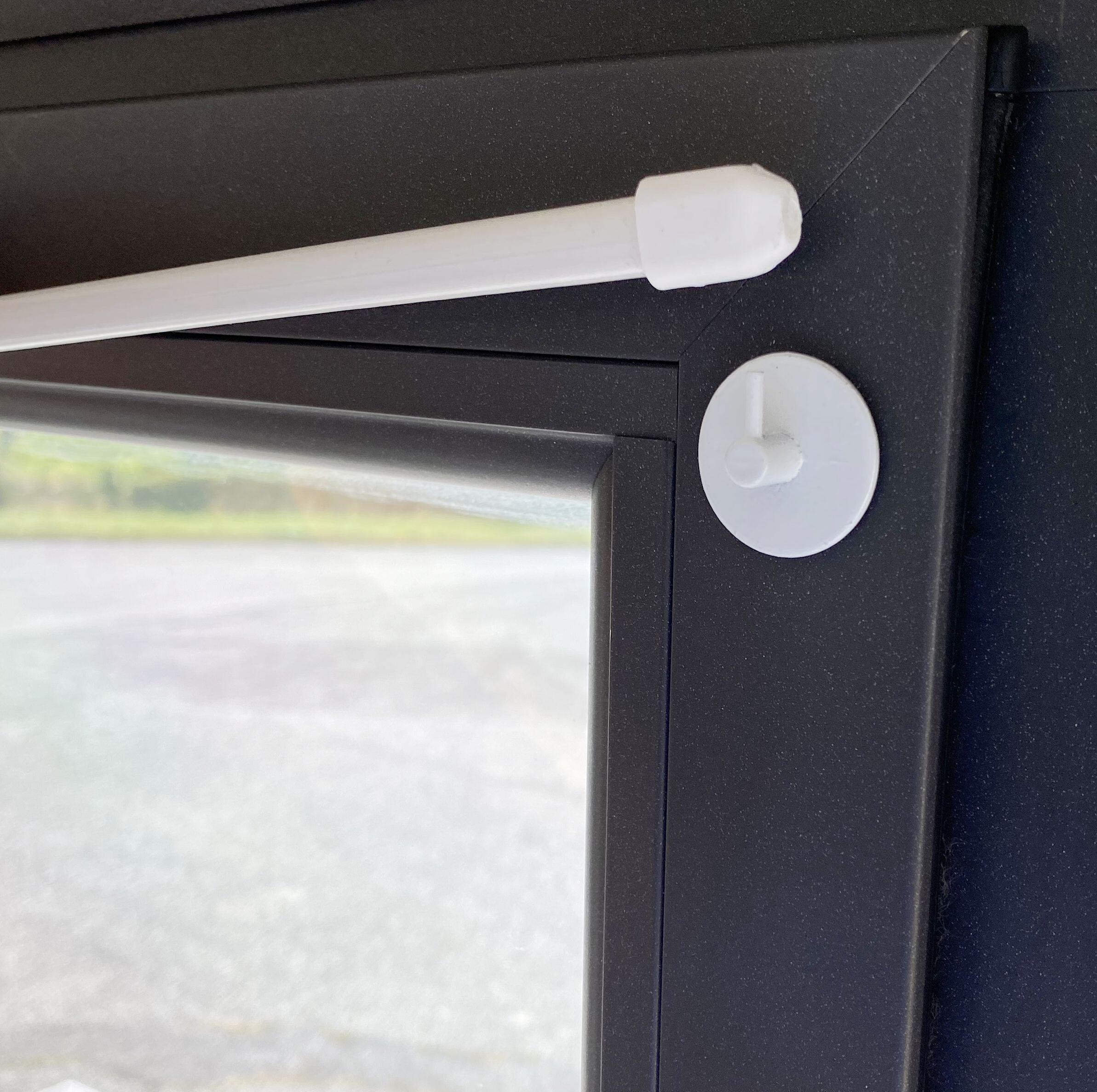 Supporto adesivo 25/28mm in alluminio bianco opaco, 2 pezzi - 2
