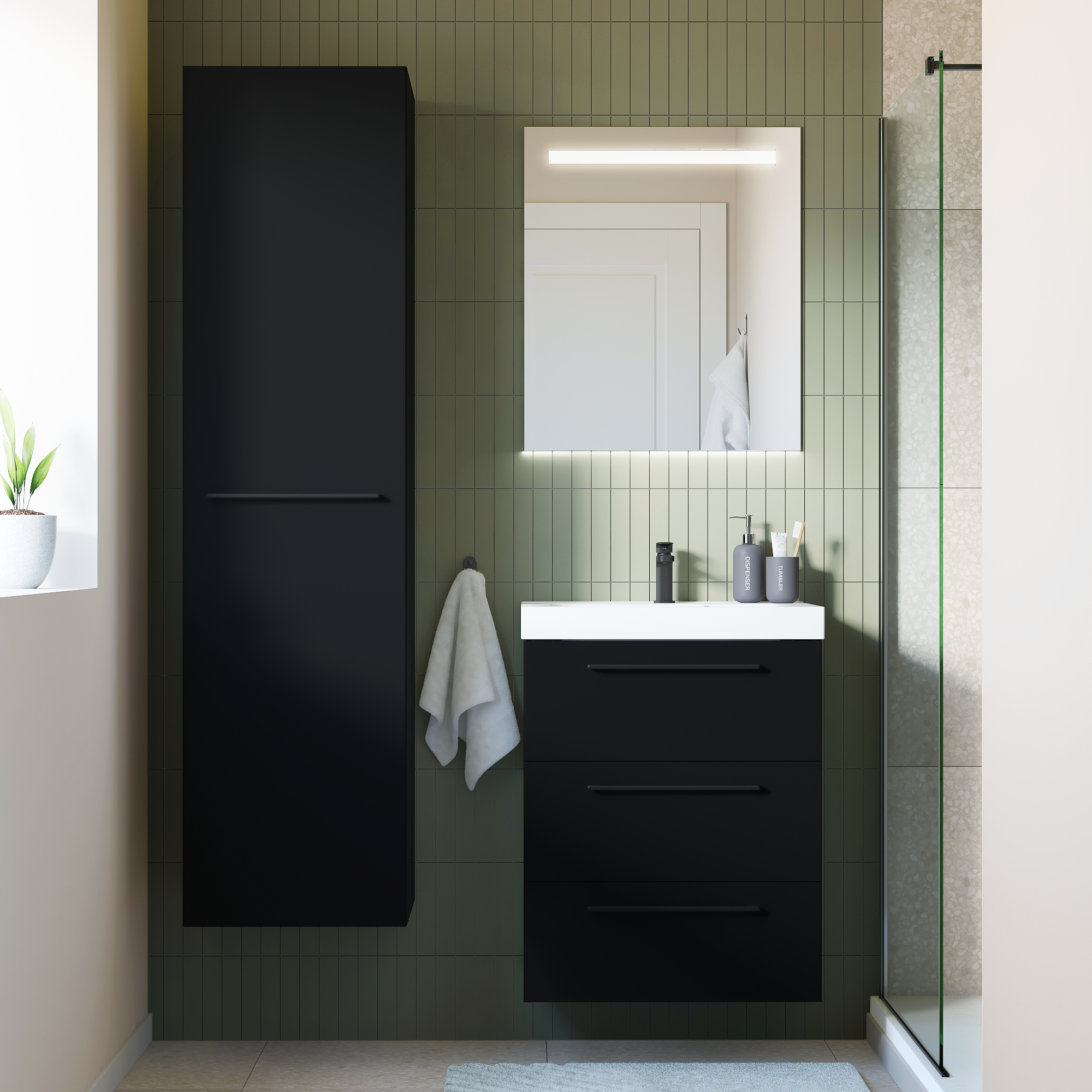 Korpus słupka modułowego Remix Black Mat 173 x 45 x 46 Sensea - 9