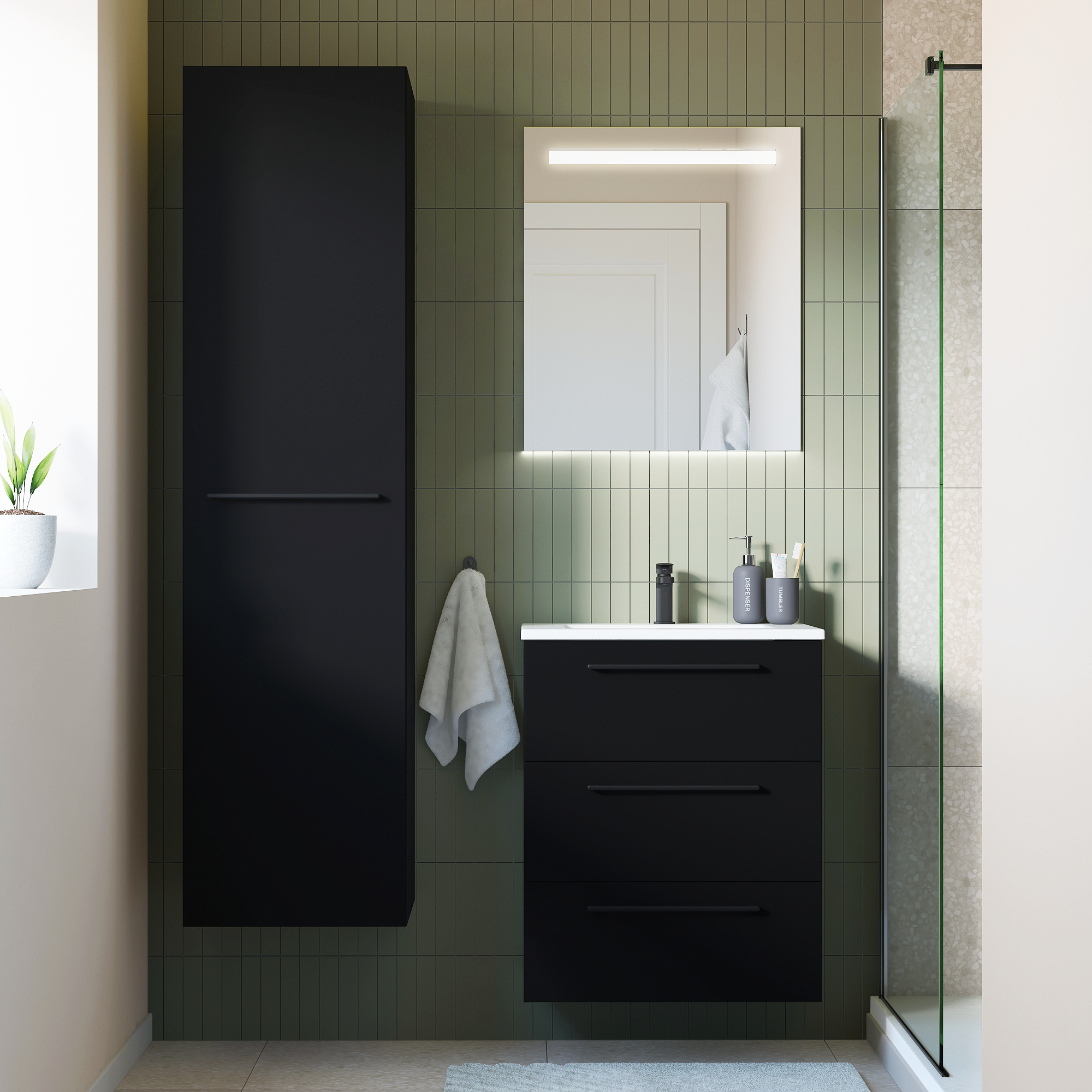 Korpus słupka modułowego Remix Black Mat 173 x 45 x 46 Sensea - 8