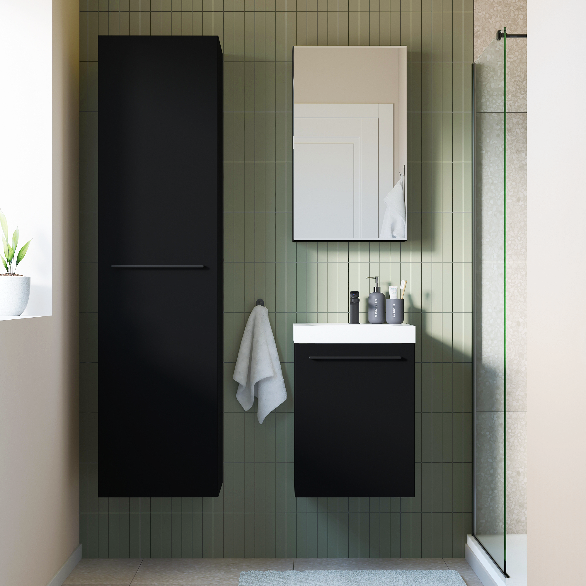 Korpus słupka modułowego Remix Black Mat 173 x 45 x 46 Sensea - 16