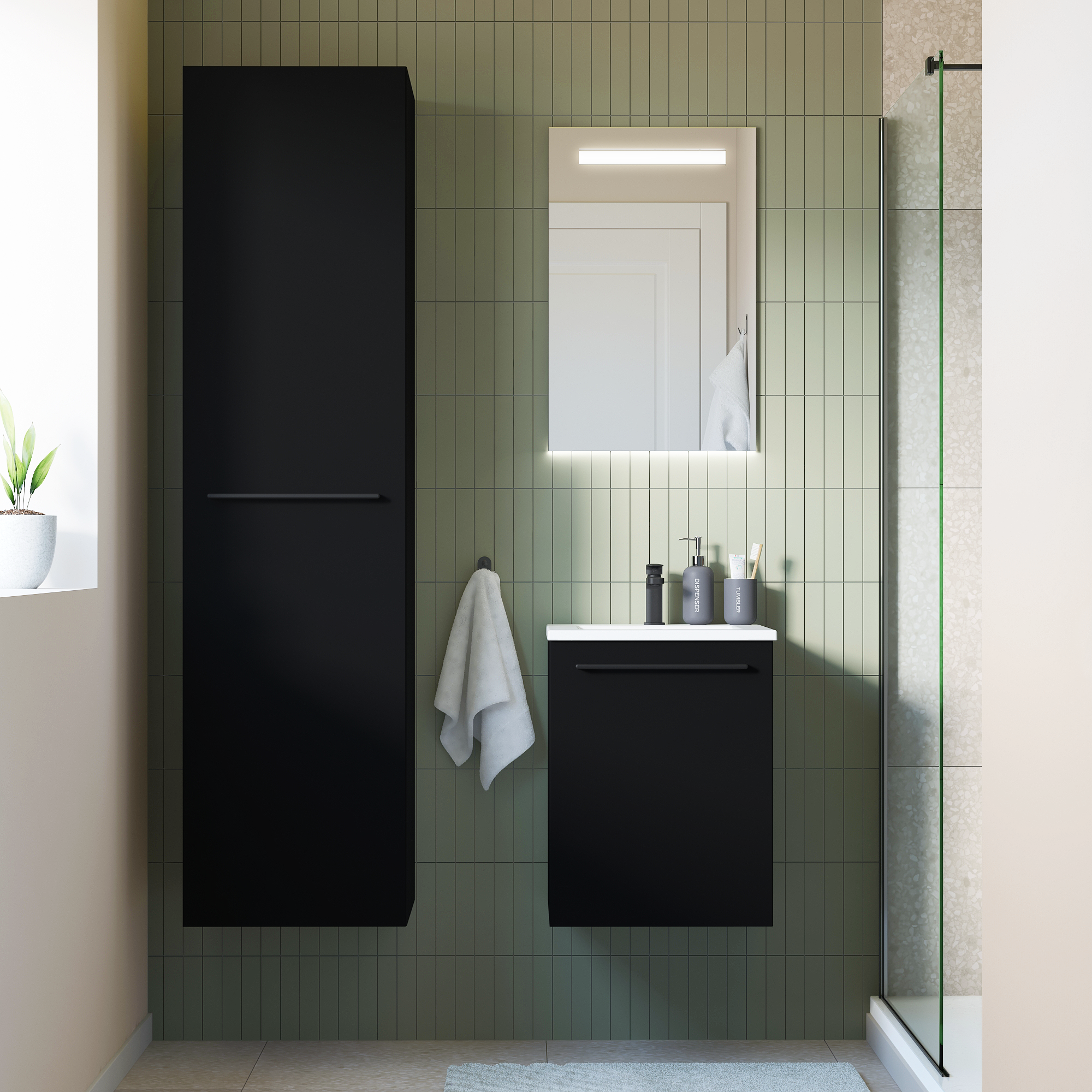 Korpus słupka modułowego Remix Black Mat 173 x 45 x 46 Sensea - 15