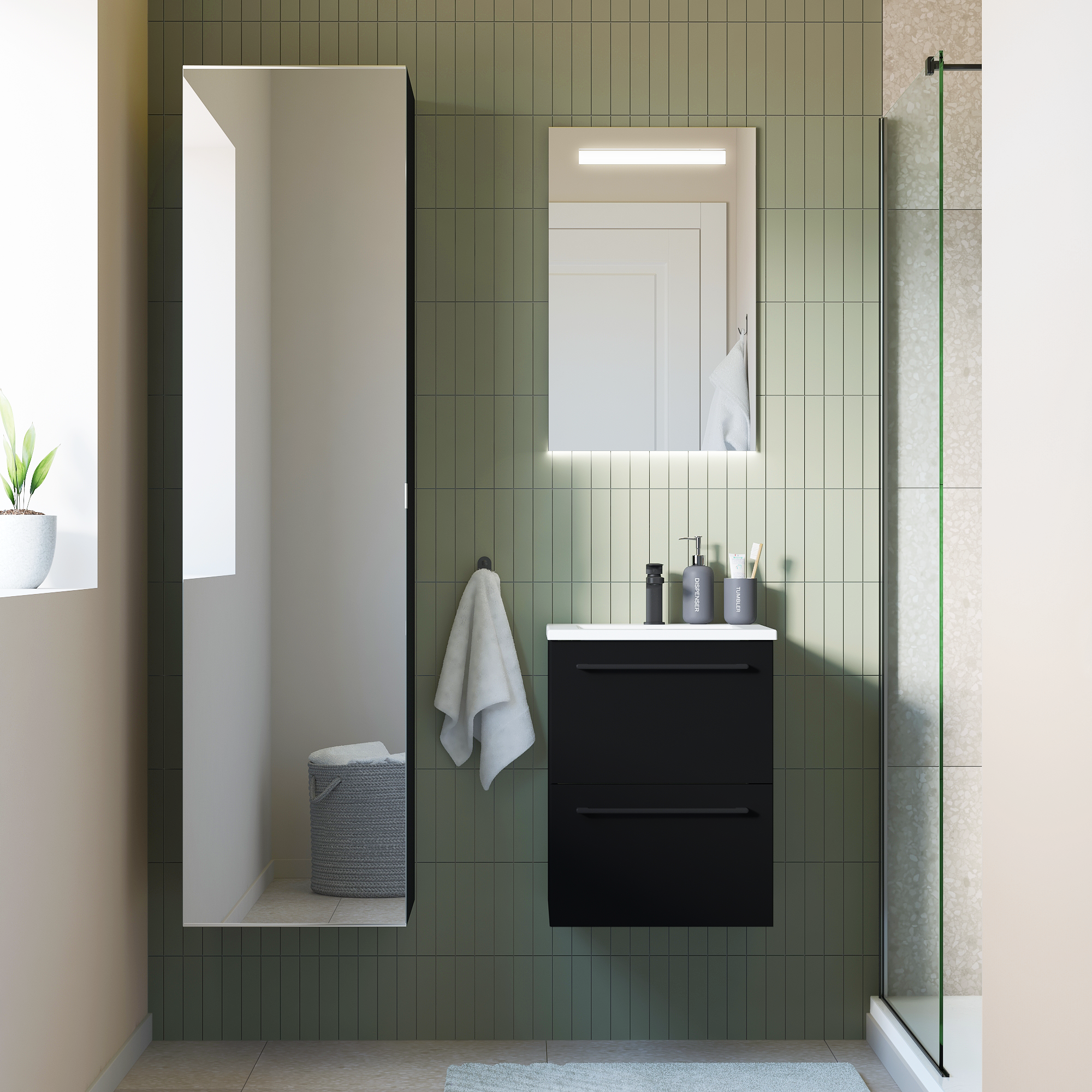 Korpus słupka modułowego Remix Black Mat 173 x 45 x 46 Sensea - 18