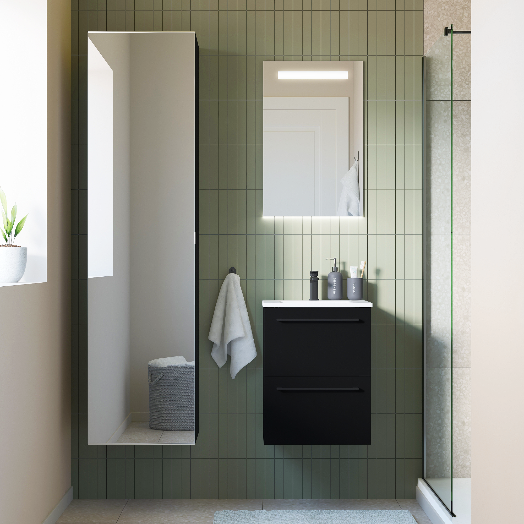 Korpus słupka modułowego Remix Black Mat 173 x 45 x 46 Sensea - 17