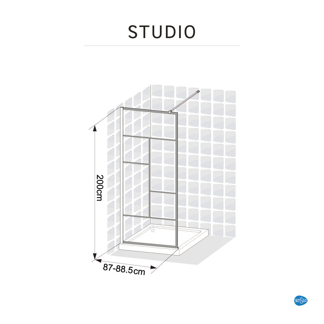Κρυστάλλινος τοίχος SENSEA Studio Π90xΥ200cm