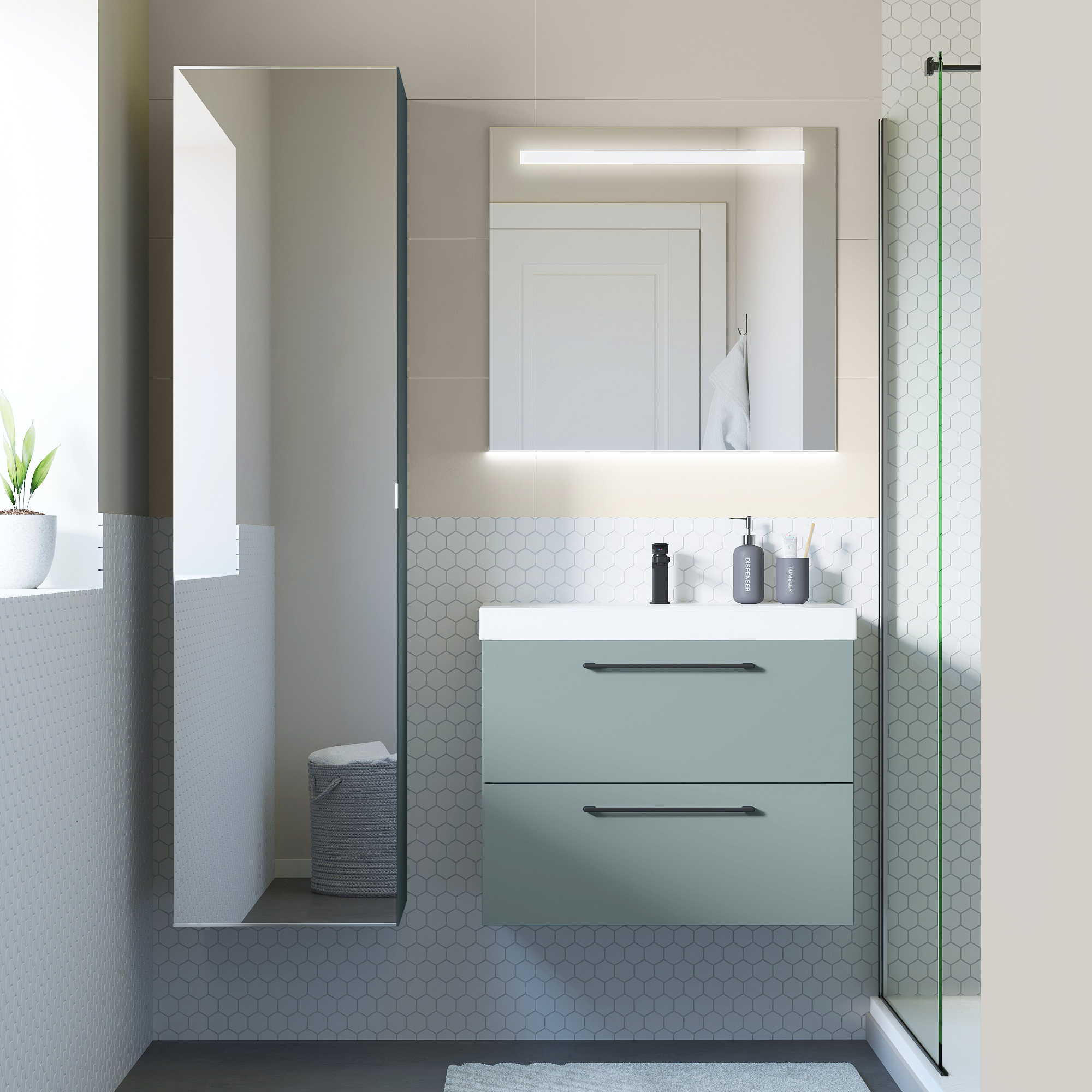 Colonne l.45 x H.173 x P.46 cm, vert, Remix - 7