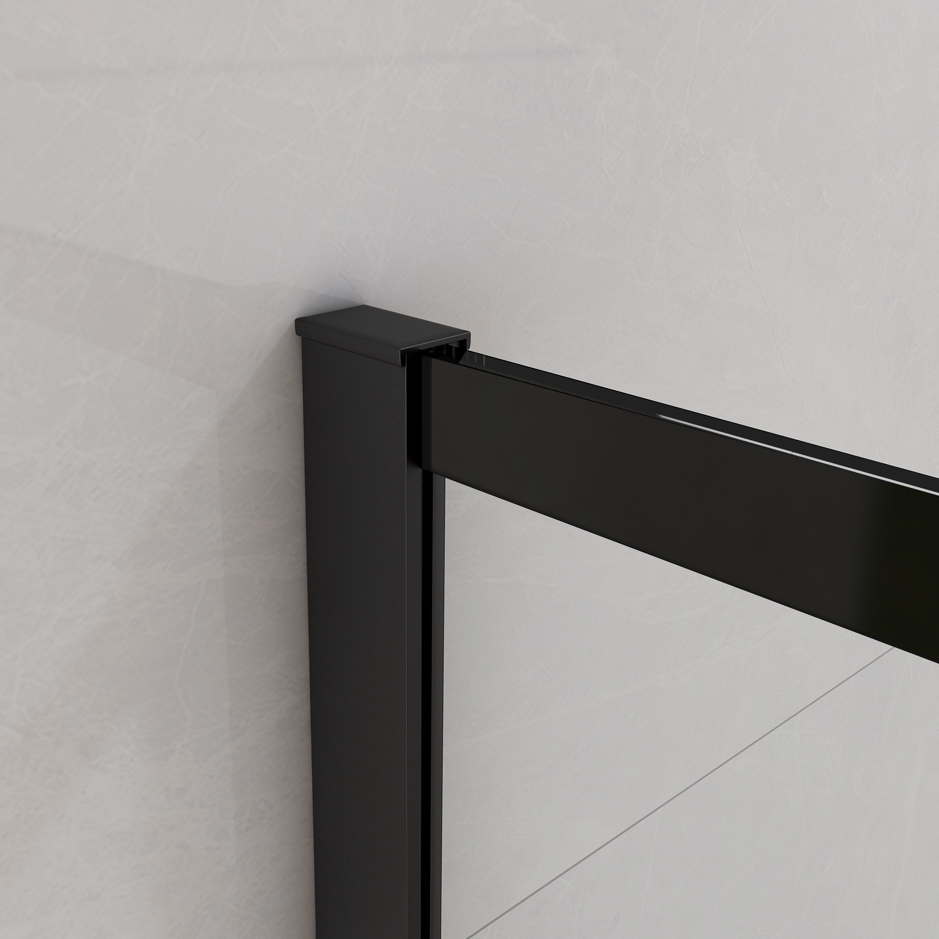 Painel de duche fixo  100x200 cm preto e transparente Sensea Studio - 6