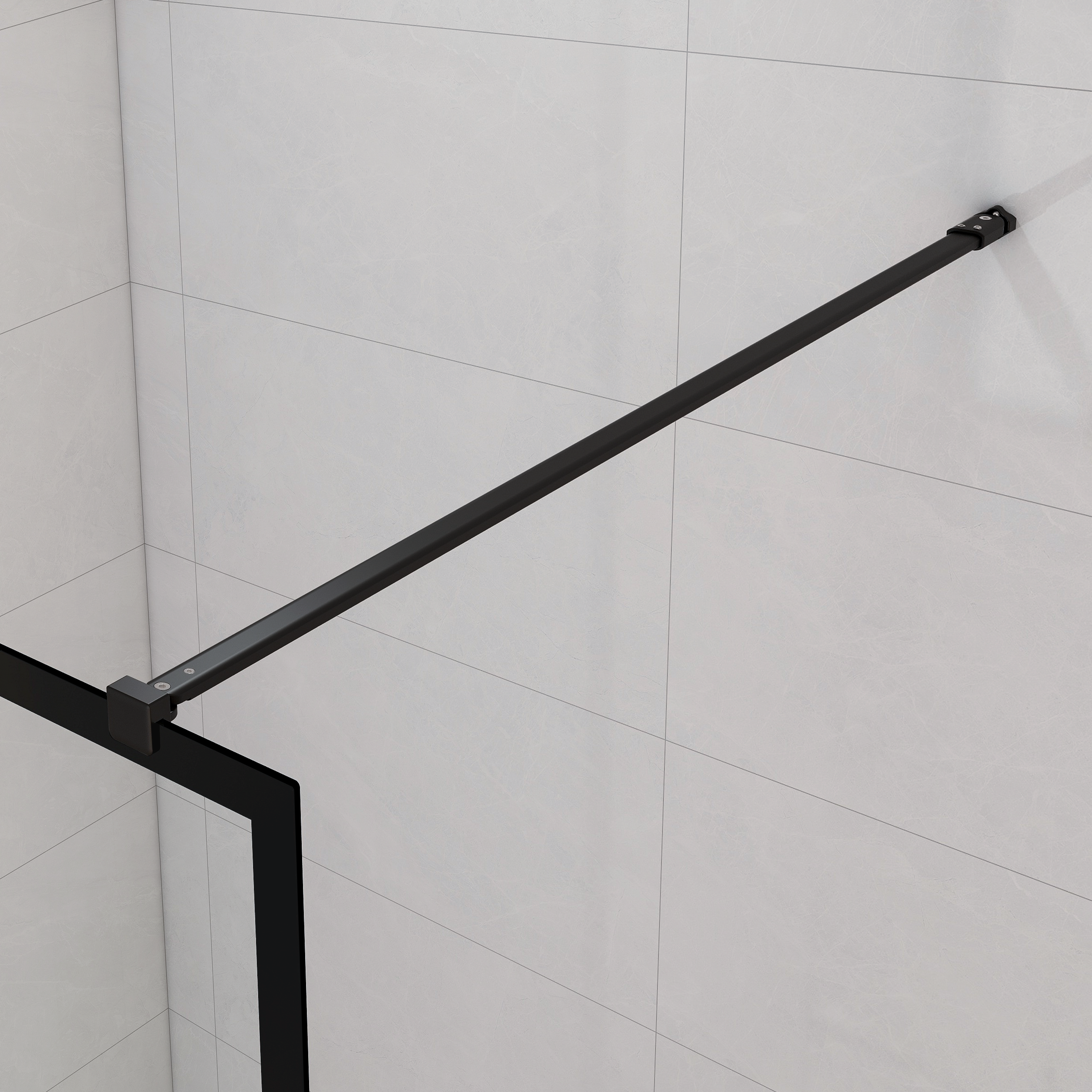 Painel de duche fixo  100x200 cm preto e transparente Sensea Studio - 7