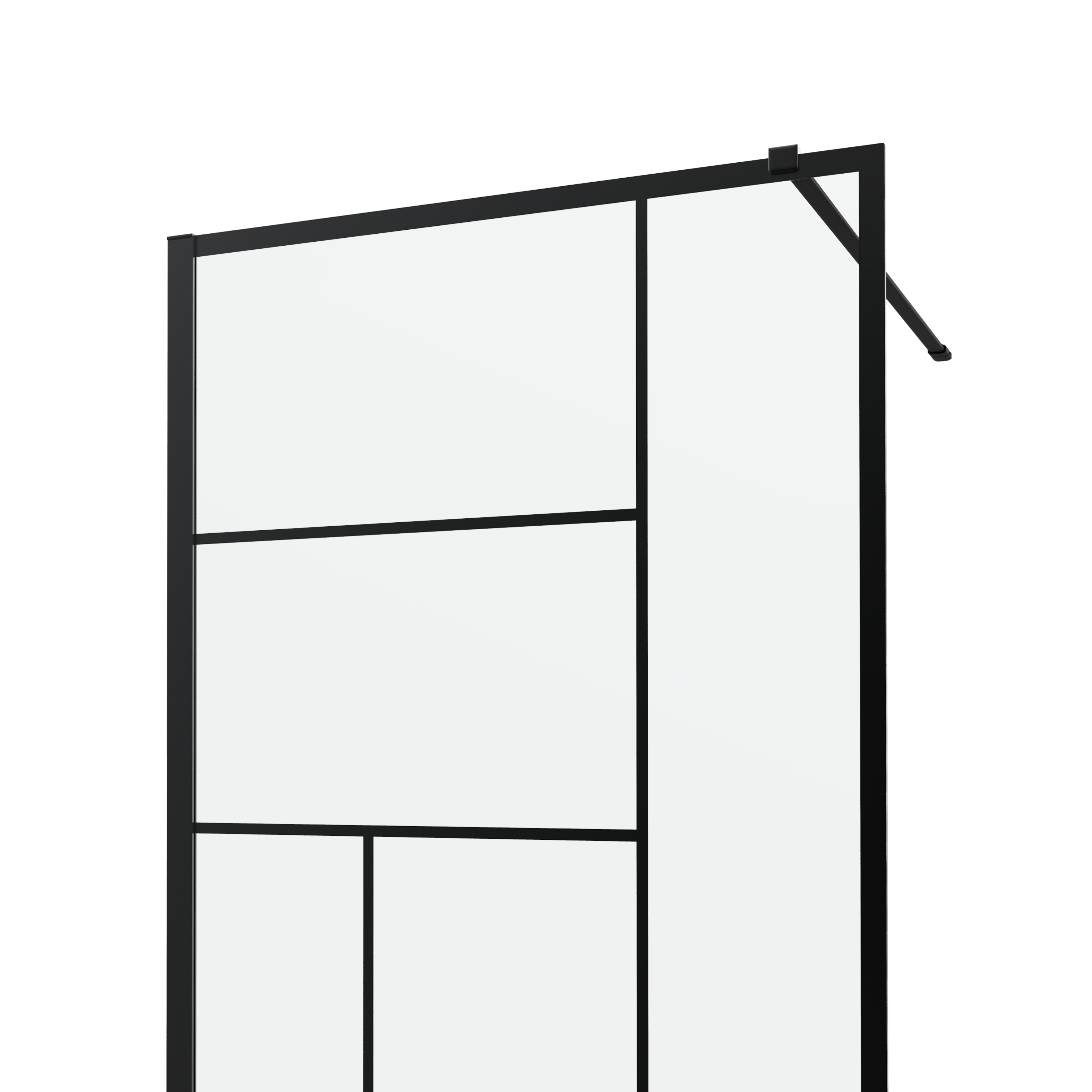 Painel de duche fixo  100x200 cm preto e transparente Sensea Studio - 14