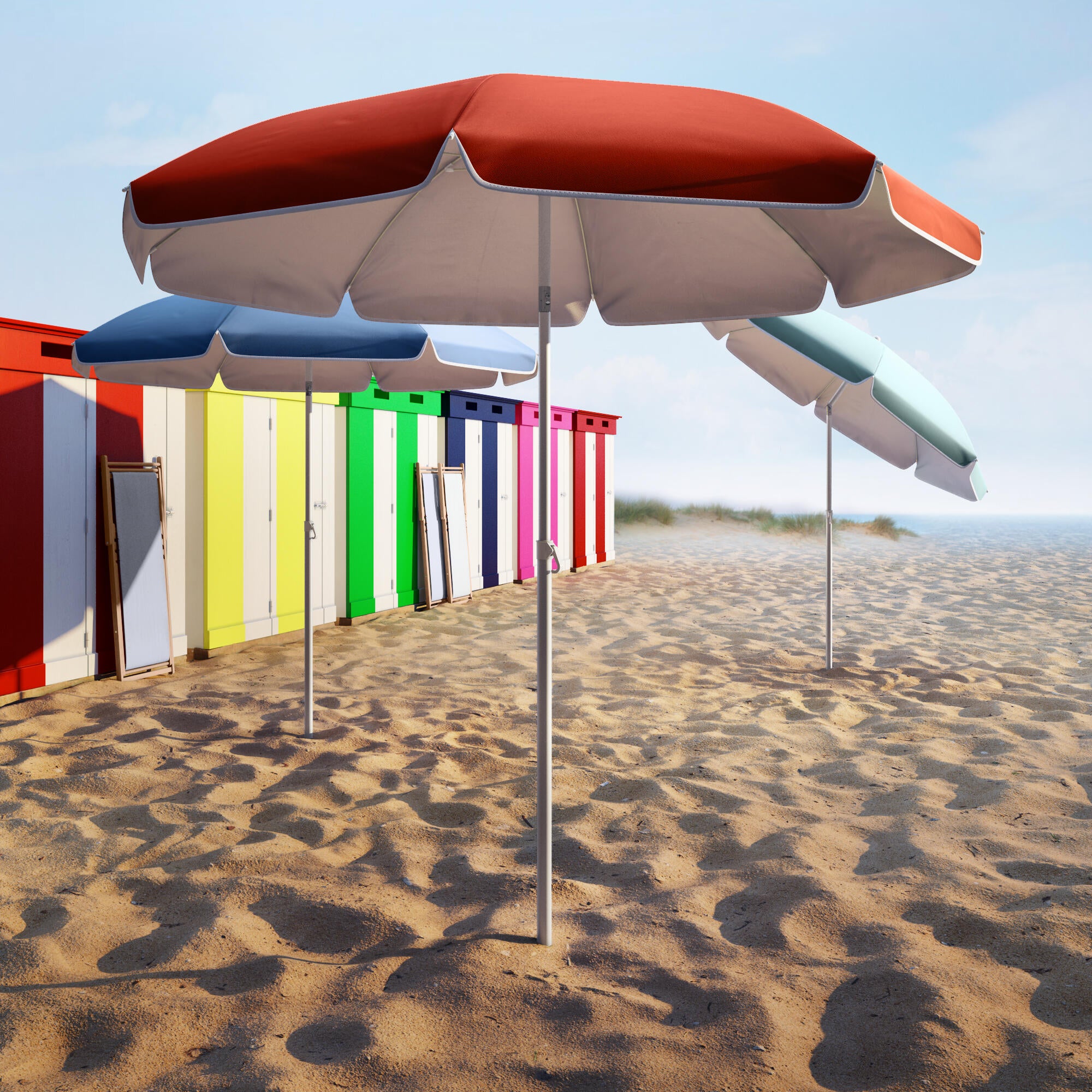 Guarda sol de praia NATERIAL VALI 160G D180CM LARANJA - 4