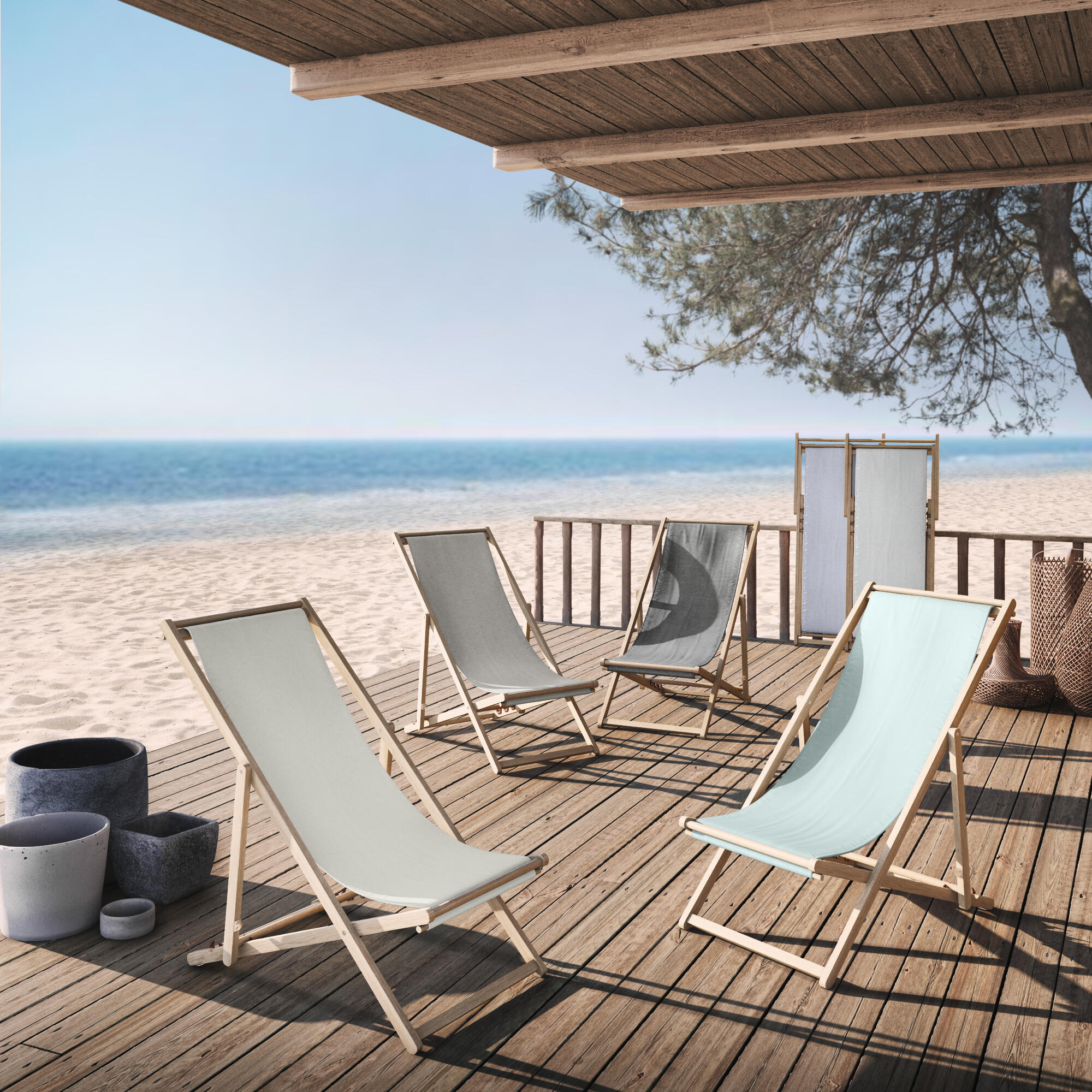 Cadeira de relax acácia bege Solis Naterial - 11