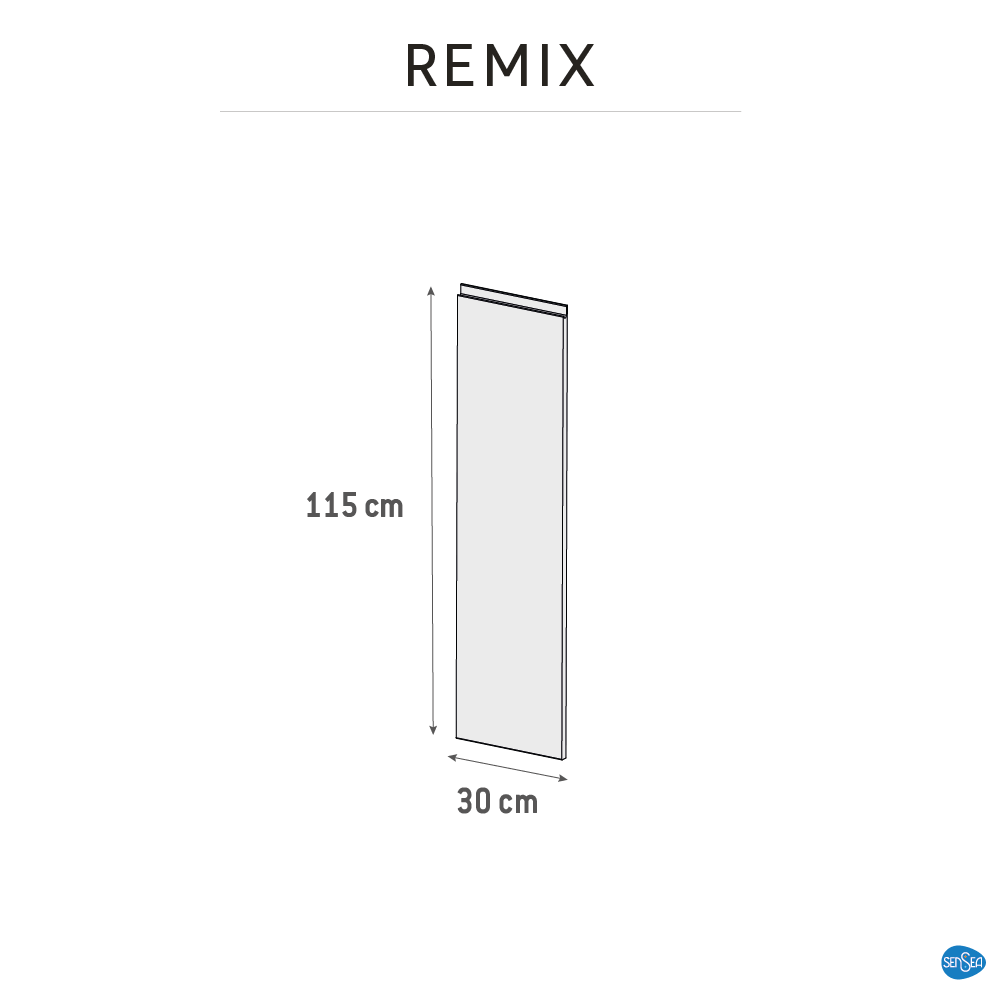 Porte blanc mat l.30 x H.115 cm Remix - 3