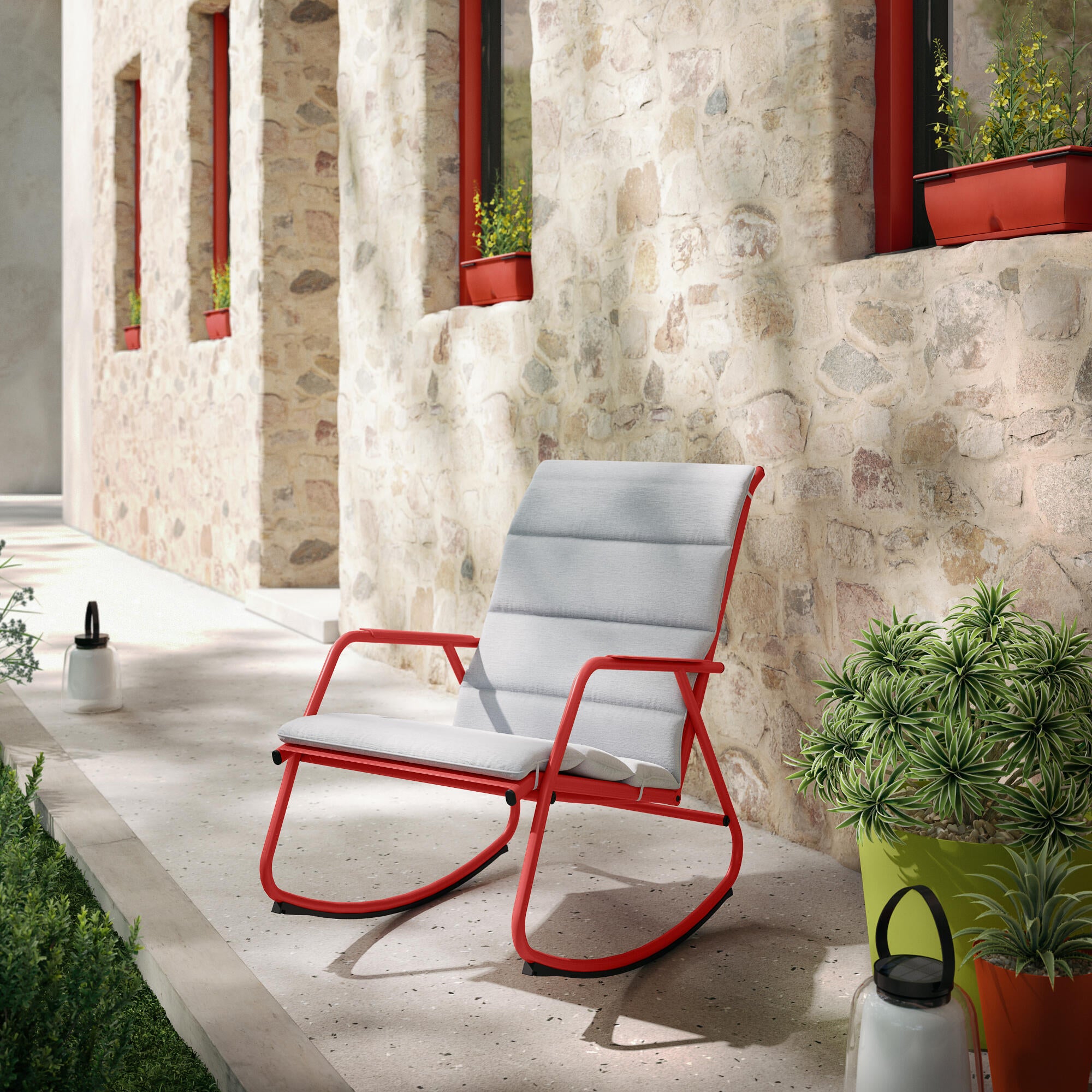 Fauteuil de jardin acier rouge NATERIAL Lyco - 2