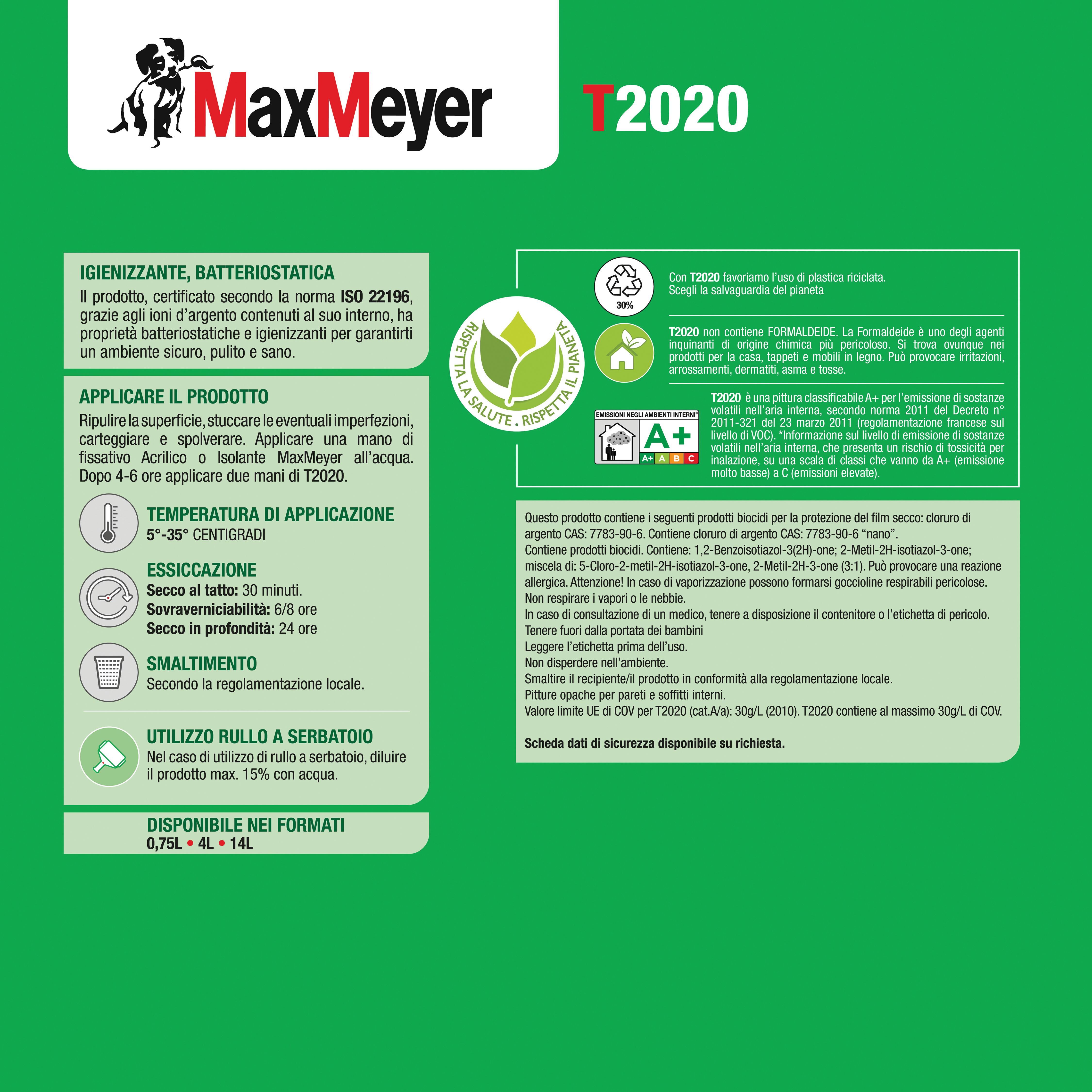 Pittura per interni traspirante, MAXMEYER T2020 bianco opaco, 0.75 L - 5