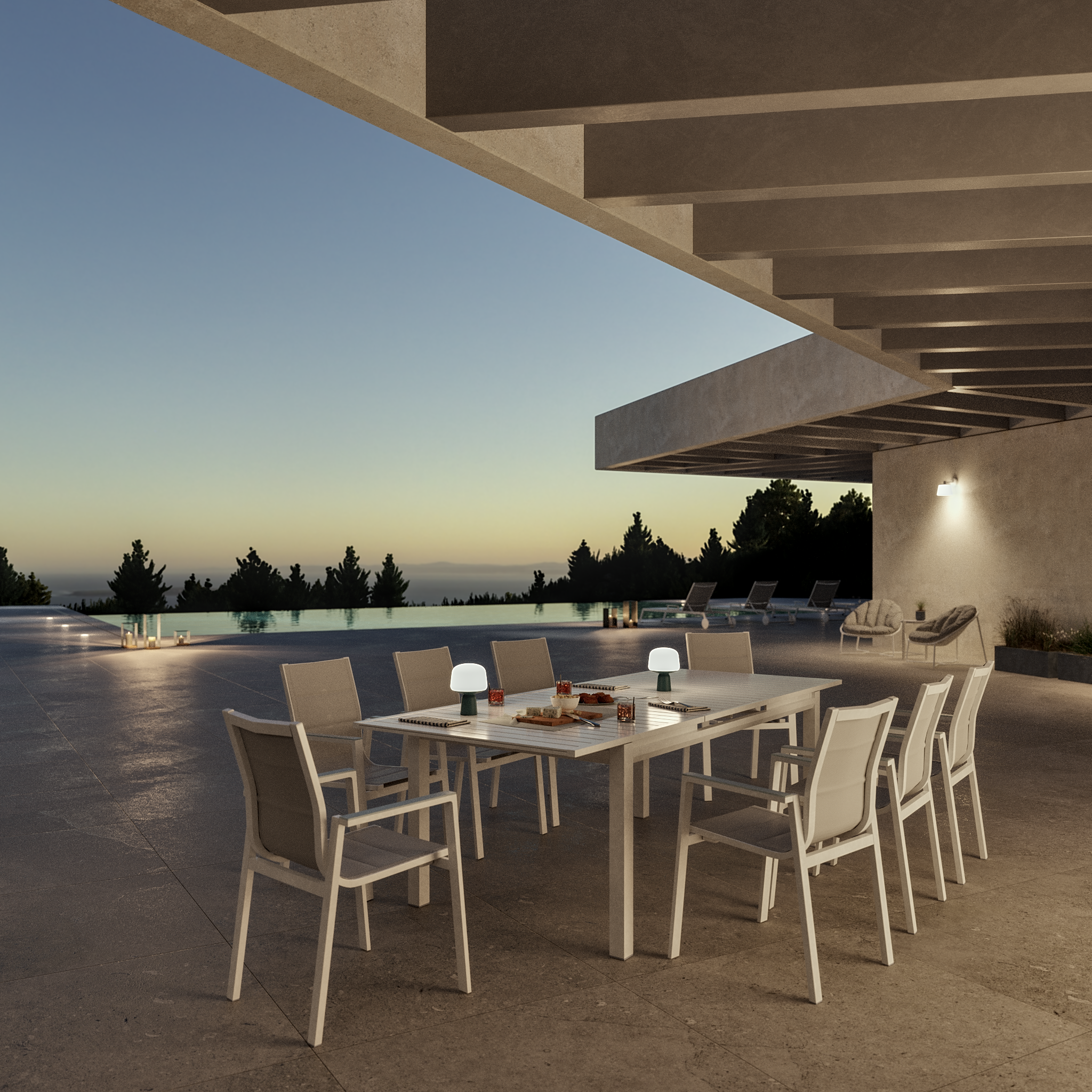 Cadeira de alumínio NATERIAL ORION GAMMA BRANCO - 19